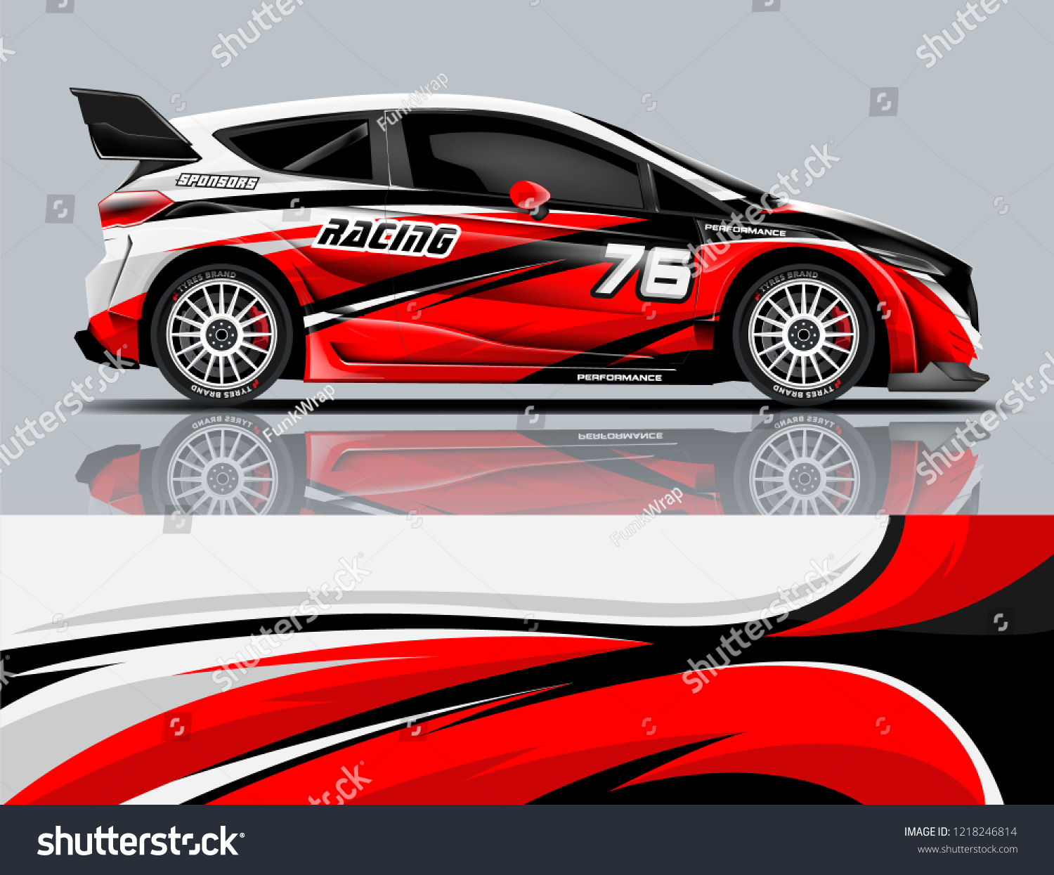 Car decal wrap design vector. Graphic abstract stripe racing background kit designs for vehicle, race car, rally, adventure and livery