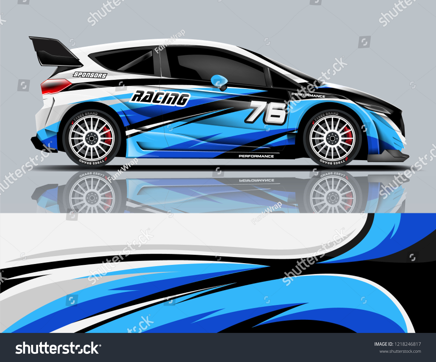 Car decal wrap design vector. Graphic abstract stripe racing background kit designs for vehicle, race car, rally, adventure and livery