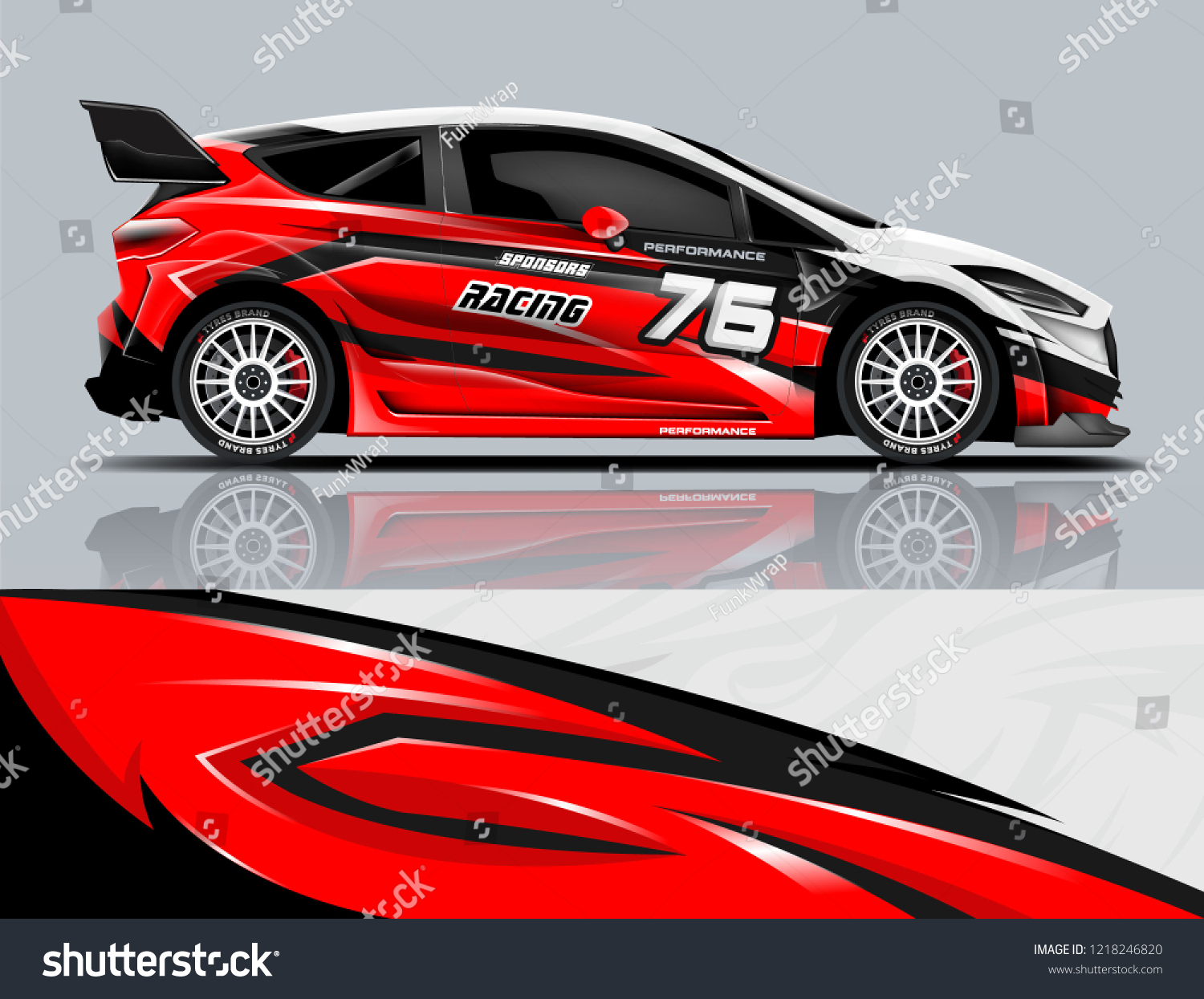 Car decal wrap design vector. Graphic abstract stripe racing background kit designs for vehicle, race car, rally, adventure and livery