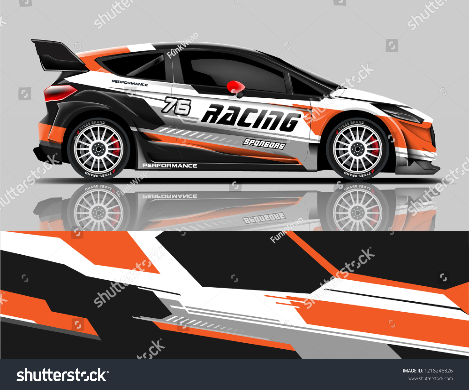 Car decal wrap design vector. Graphic abstract stripe racing background kit designs for vehicle, race car, rally, adventure and livery