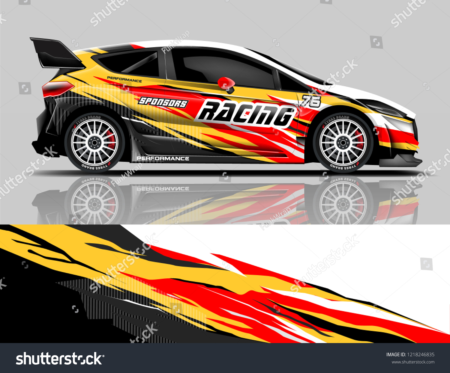 Car decal wrap design vector. Graphic abstract stripe racing background kit designs for vehicle, race car, rally, adventure and livery
