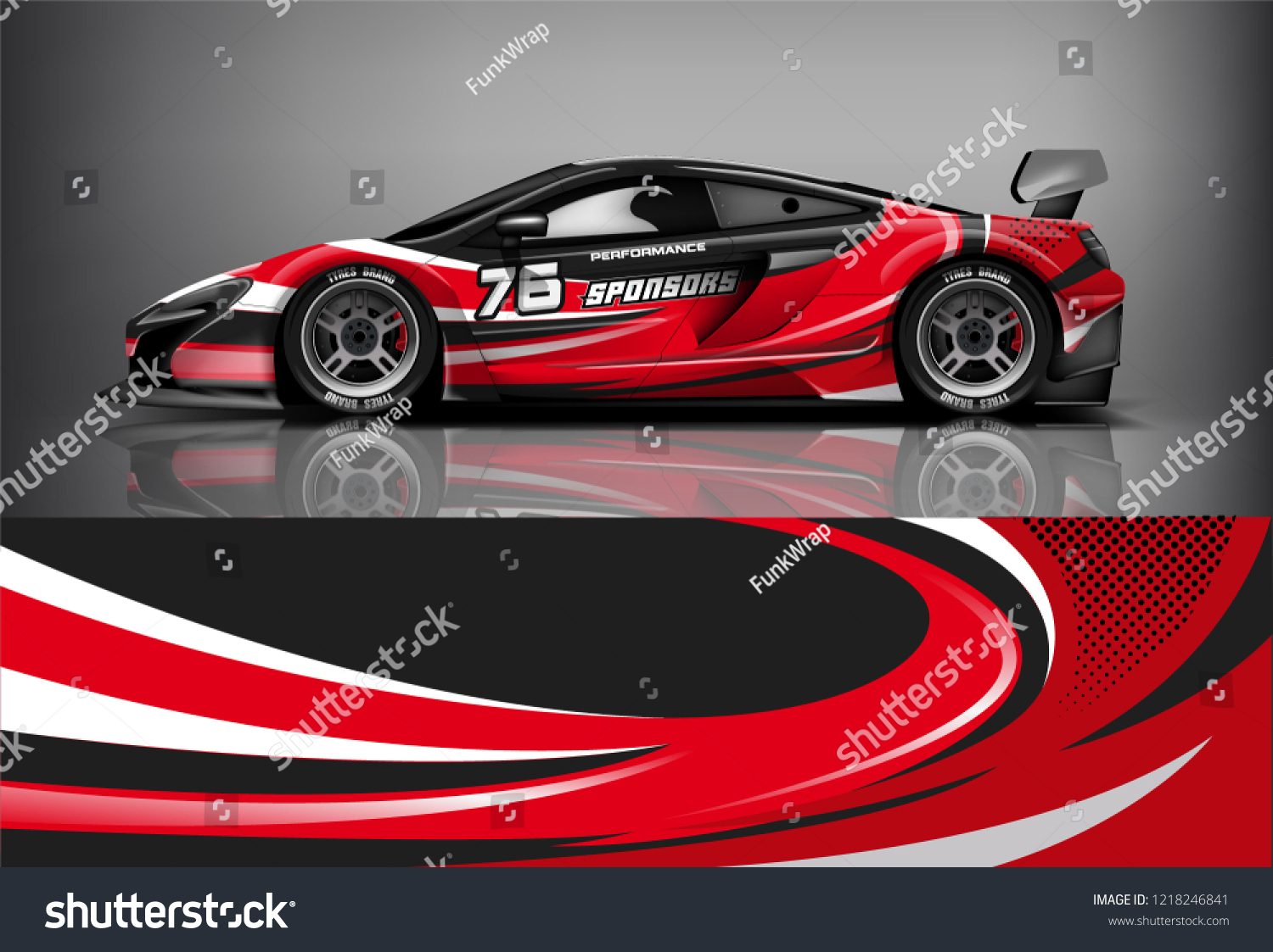 Car decal wrap design vector. Graphic abstract stripe racing background kit designs for vehicle, race car, rally, adventure and livery