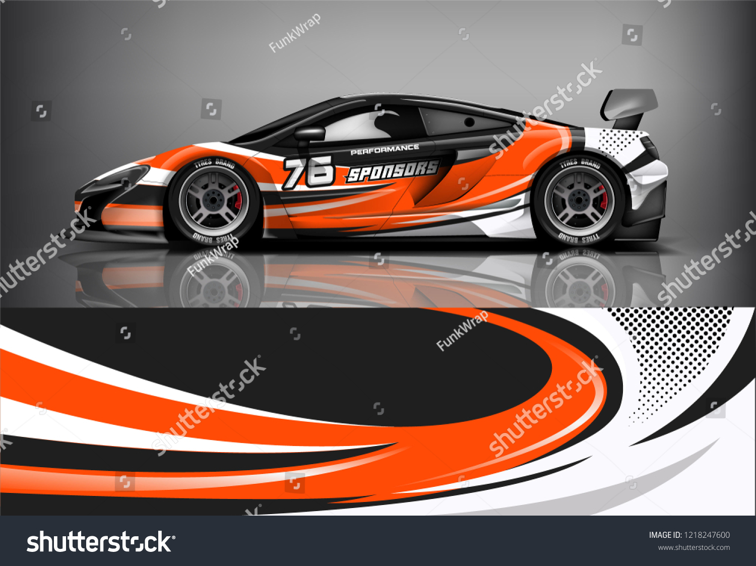 Car decal wrap design vector. Graphic abstract stripe racing background kit designs for vehicle, race car, rally, adventure and livery