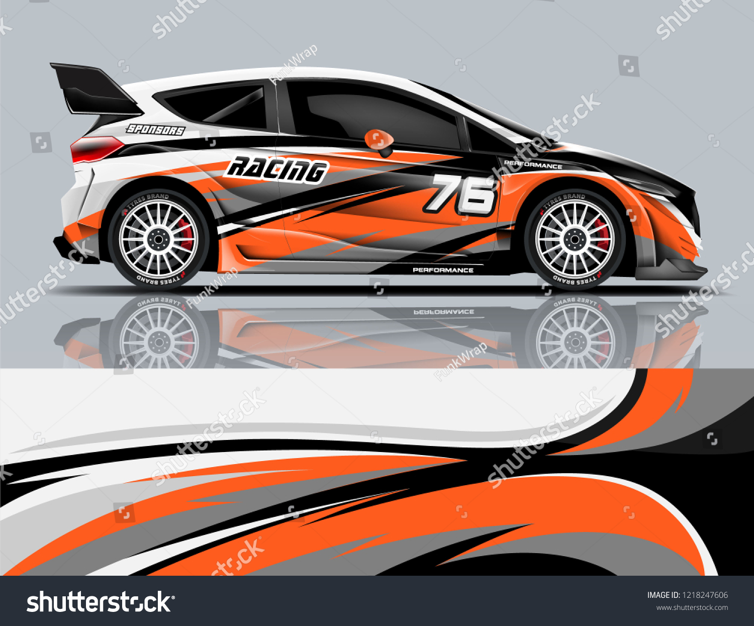 Car decal wrap design vector. Graphic abstract stripe racing background kit designs for vehicle, race car, rally, adventure and livery