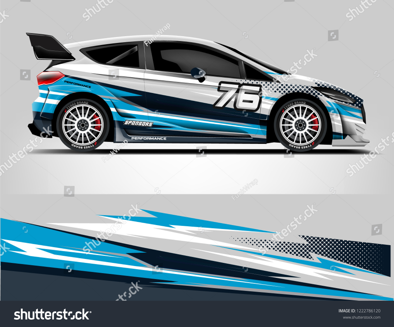 Rally Car Wrap design. Graphic abstract stripe racing background designs for vehicle, race, rally, adventure and car racing livery.