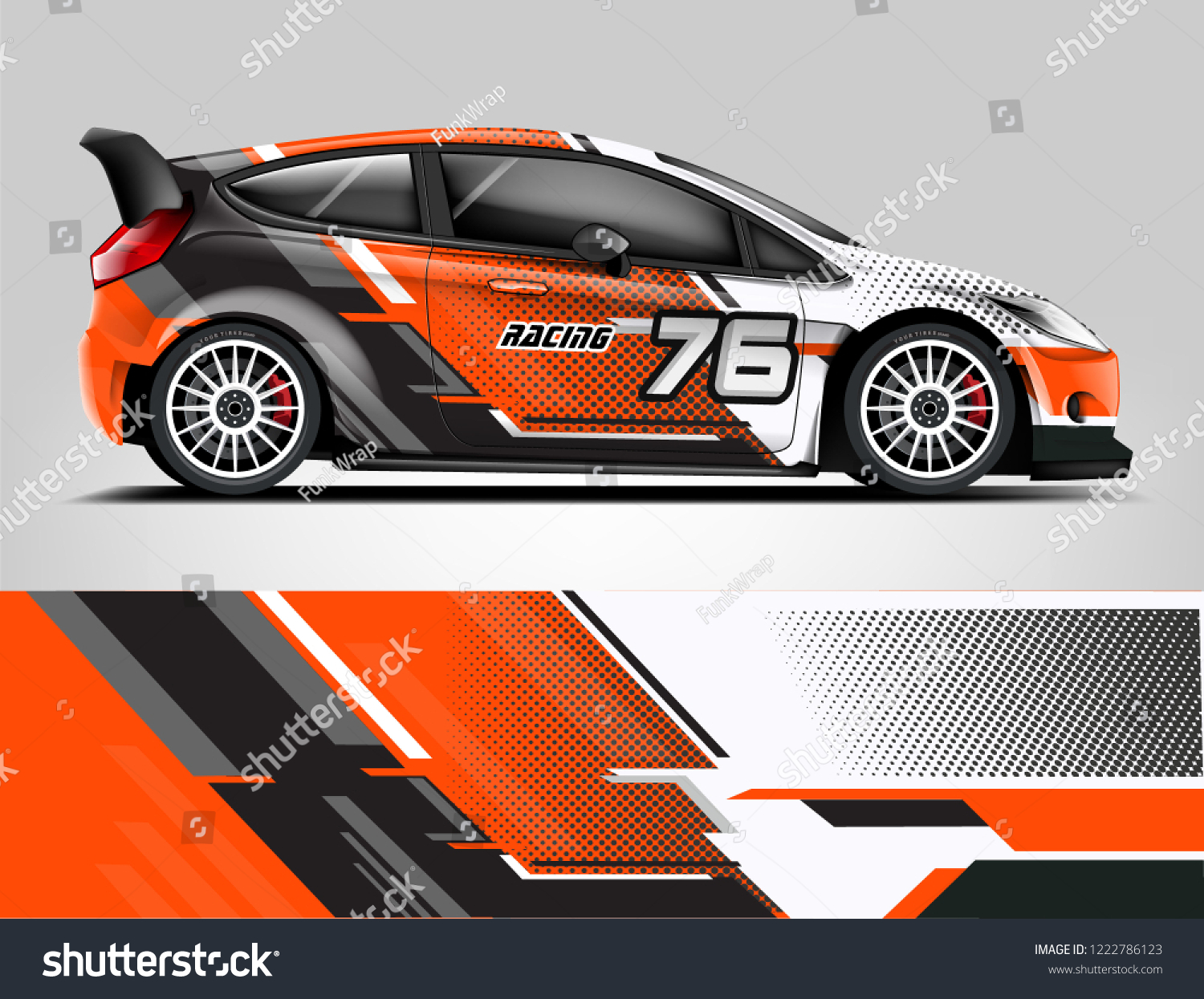 Rally Car Wrap design. Graphic abstract stripe racing background designs for vehicle, race, rally, adventure and car racing livery.