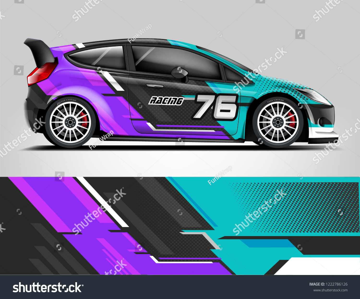 Rally Car Wrap design. Graphic abstract stripe racing background designs for vehicle, race, rally, adventure and car racing livery.