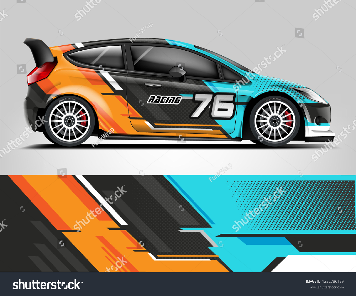 Rally Car Wrap design. Graphic abstract stripe racing background designs for vehicle, race, rally, adventure and car racing livery.