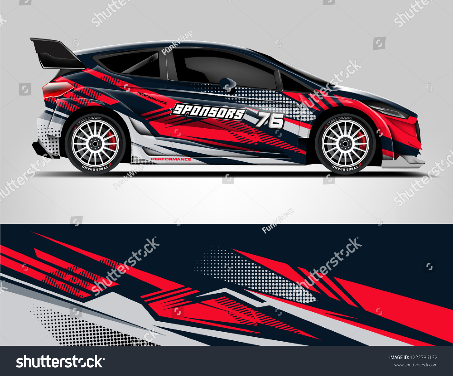 Rally Car Wrap design. Graphic abstract stripe racing background designs for vehicle, race, rally, adventure and car racing livery.