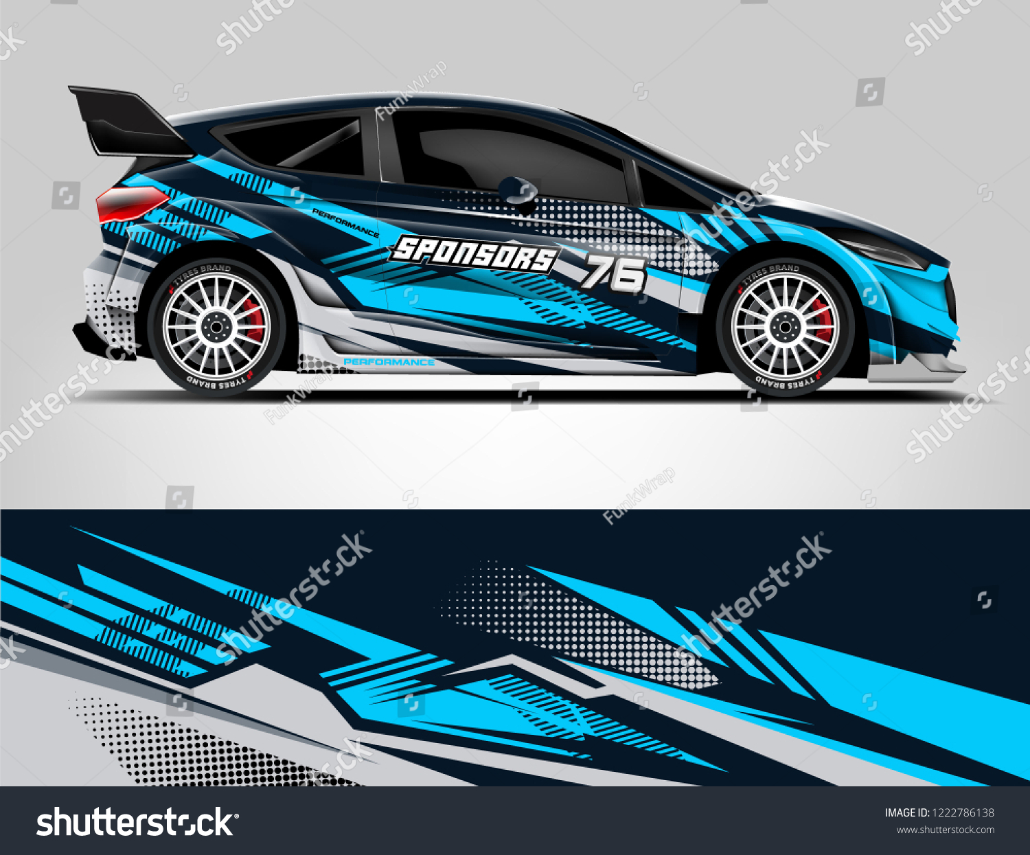 Rally Car Wrap design. Graphic abstract stripe racing background designs for vehicle, race, rally, adventure and car racing livery.