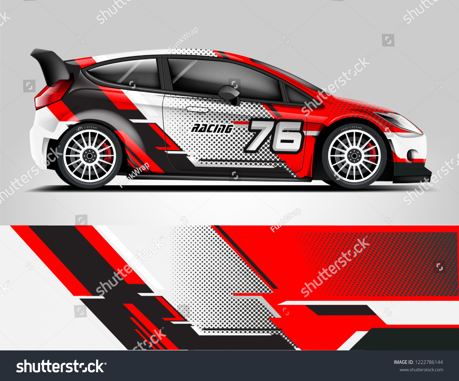Rally Car Wrap design. Graphic abstract stripe racing background designs for vehicle, race, rally, adventure and car racing livery.
