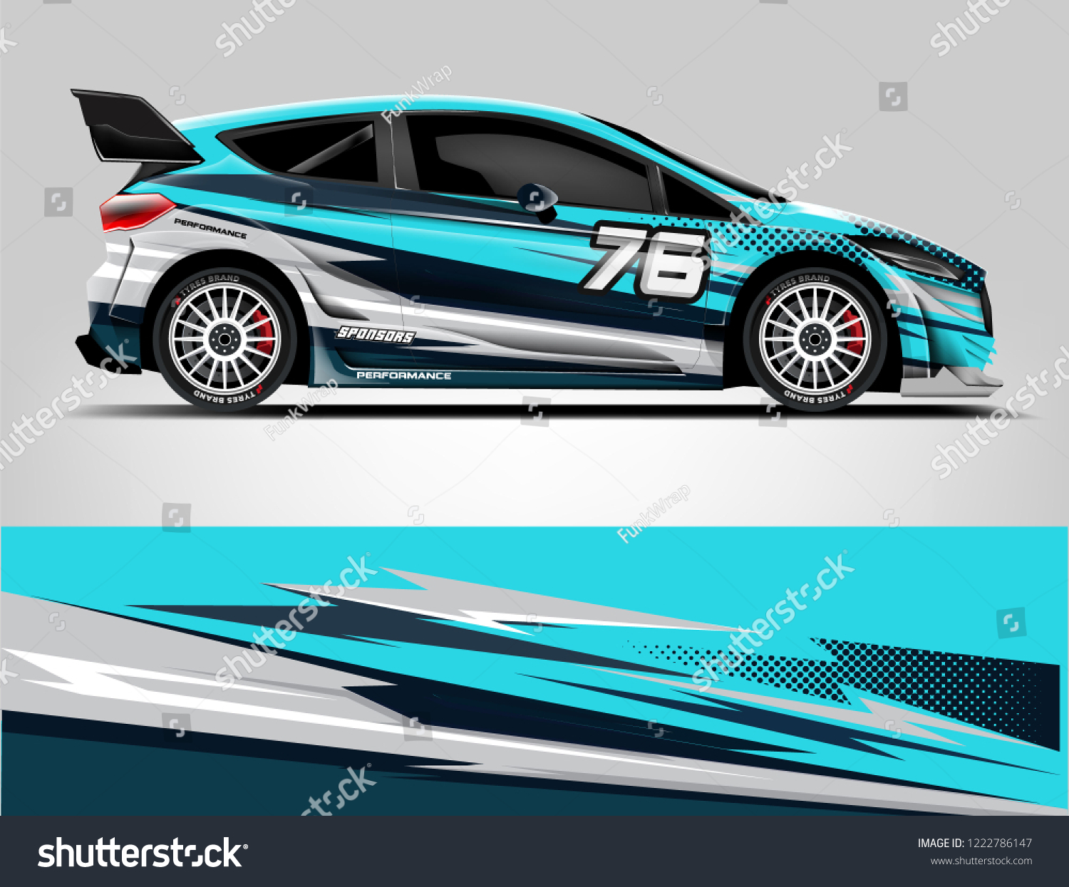Rally Car Wrap design. Graphic abstract stripe racing background designs for vehicle, race, rally, adventure and car racing livery.