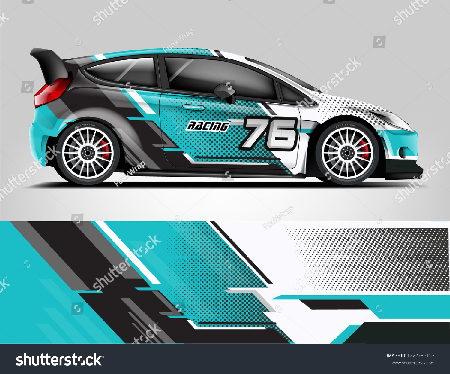 Rally Car Wrap design. Graphic abstract stripe racing background designs for vehicle, race, rally, adventure and car racing livery.
