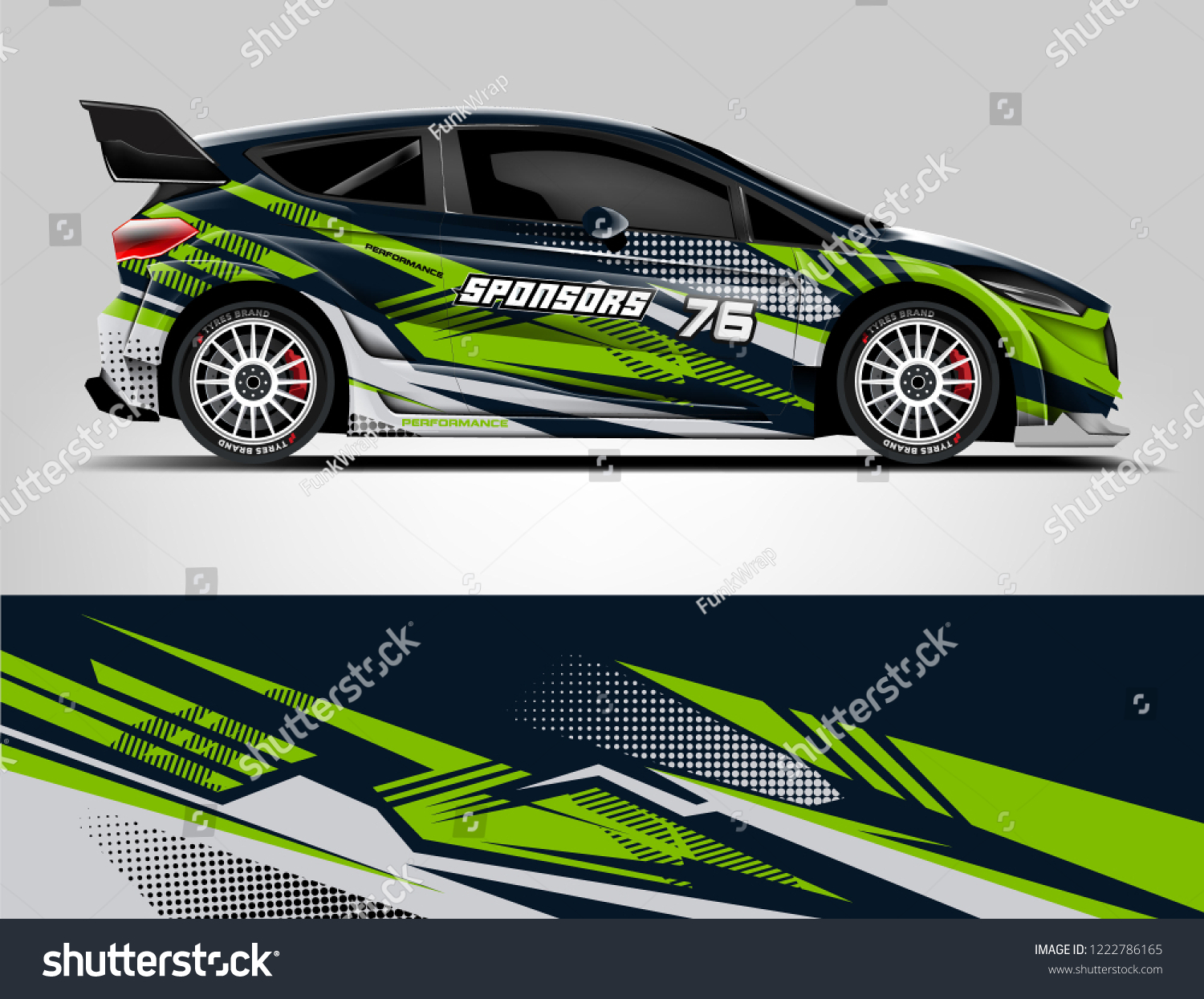 Rally Car Wrap design. Graphic abstract stripe racing background designs for vehicle, race, rally, adventure and car racing livery.