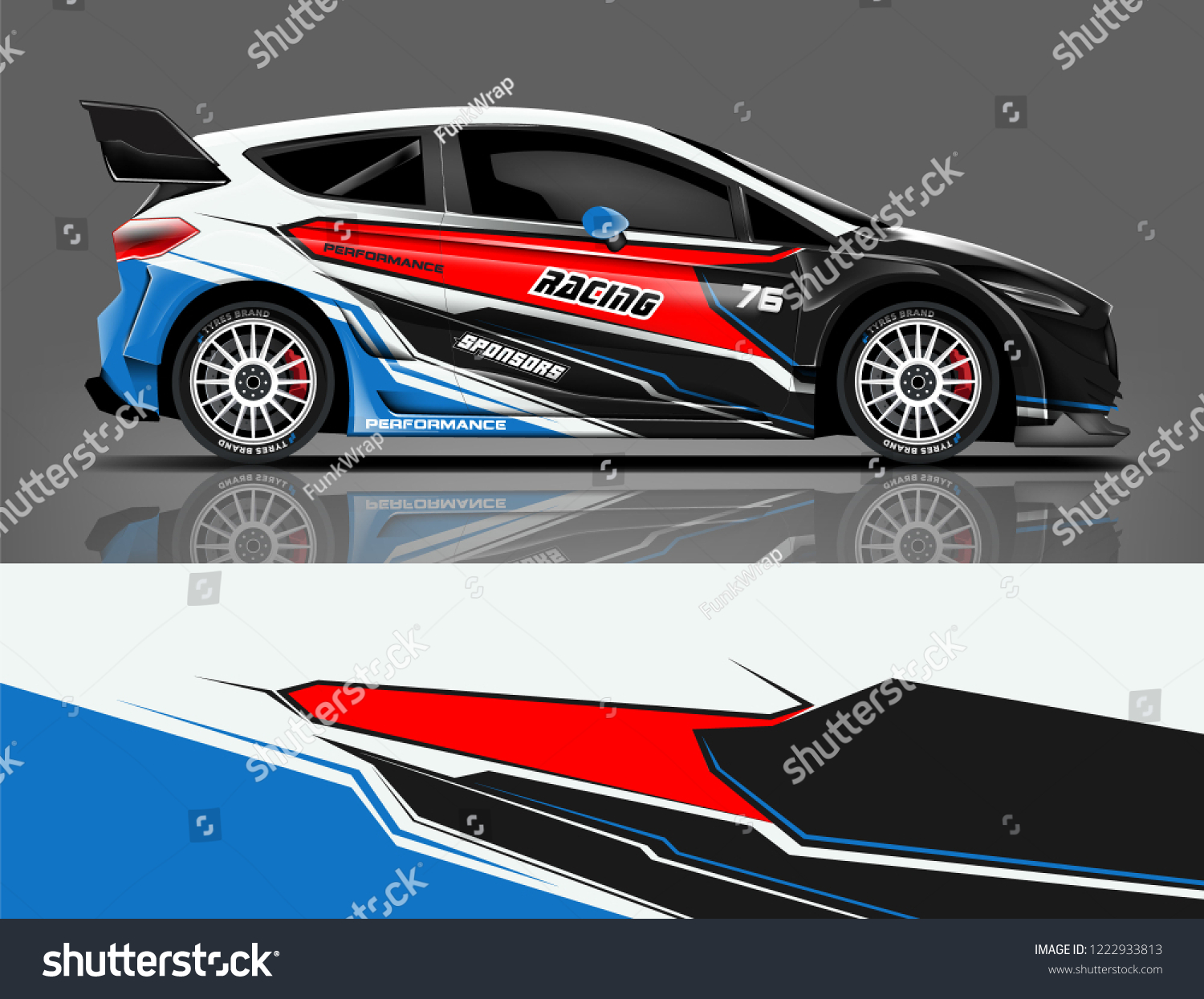 Rally car wrap. abstract strip for Racing hatchback car wrap, sticker, and decal. vector eps 10 format.