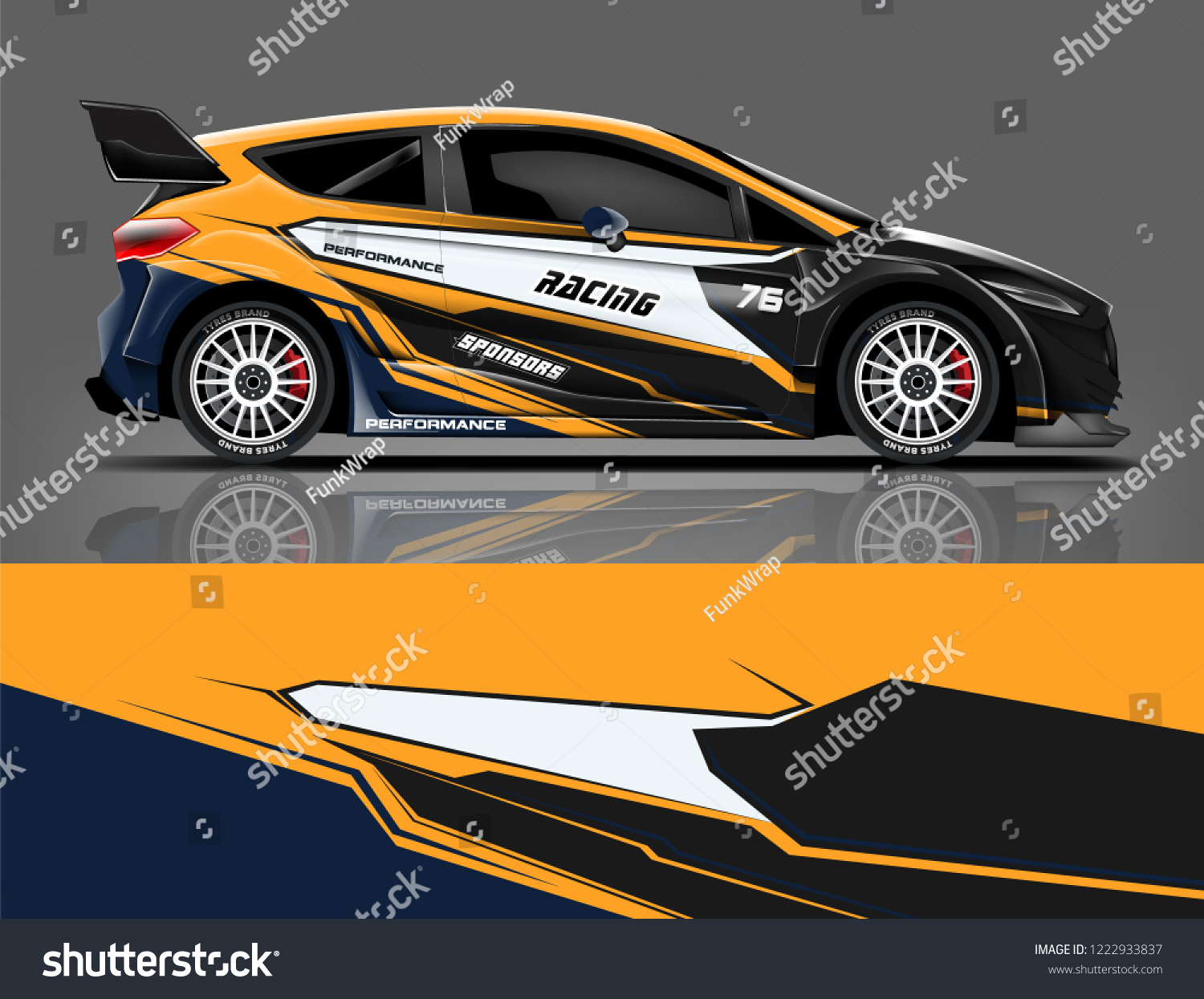 Rally car wrap. abstract strip for Racing hatchback car wrap, sticker, and decal. vector eps 10 format.