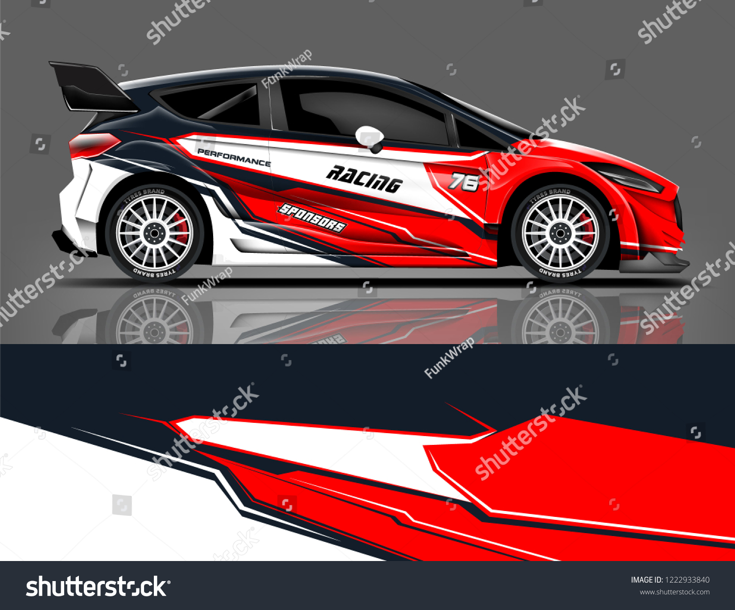 Rally car wrap. abstract strip for Racing hatchback car wrap, sticker, and decal. vector eps 10 format.