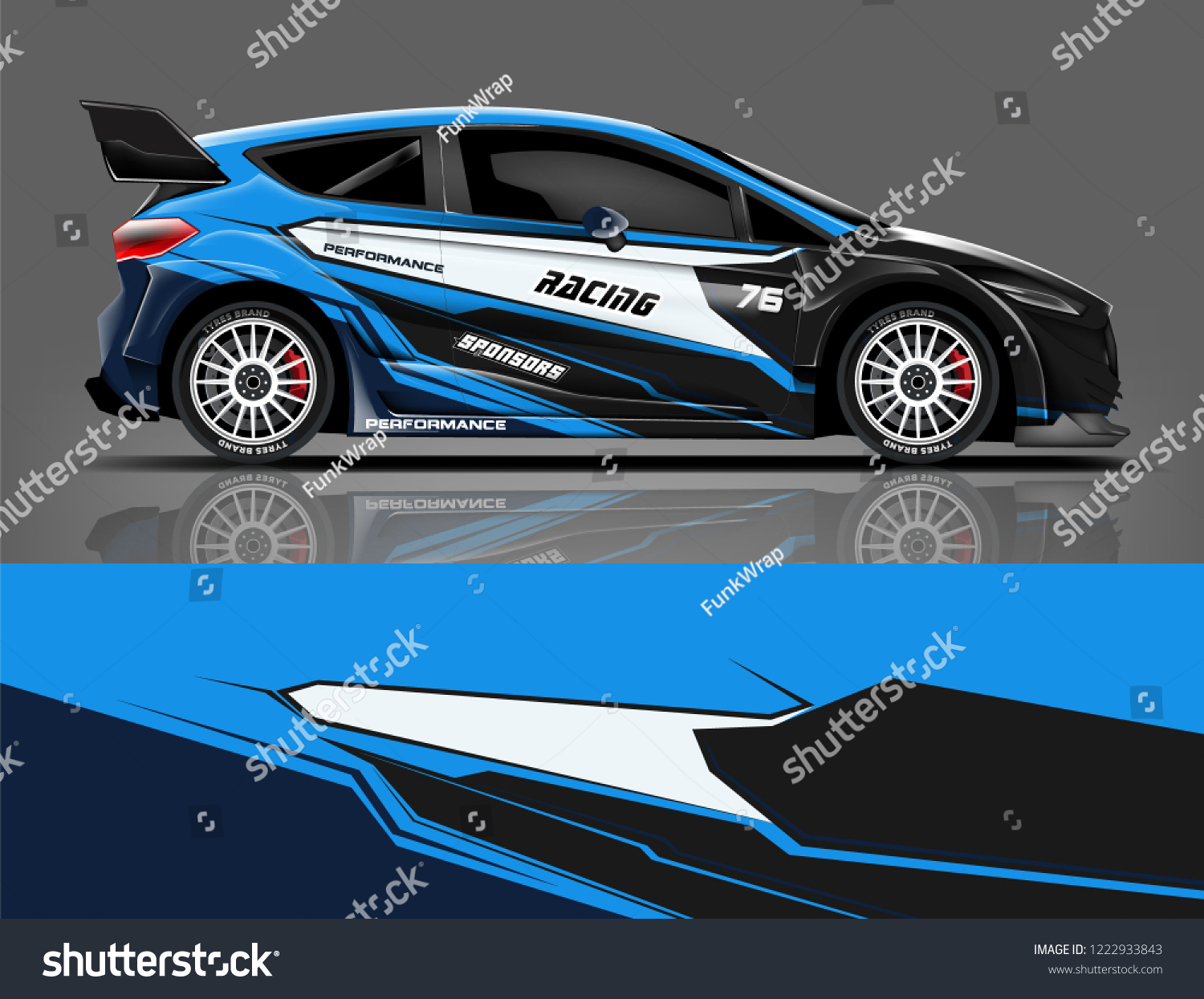 Rally car wrap. abstract strip for Racing hatchback car wrap, sticker, and decal. vector eps 10 format.
