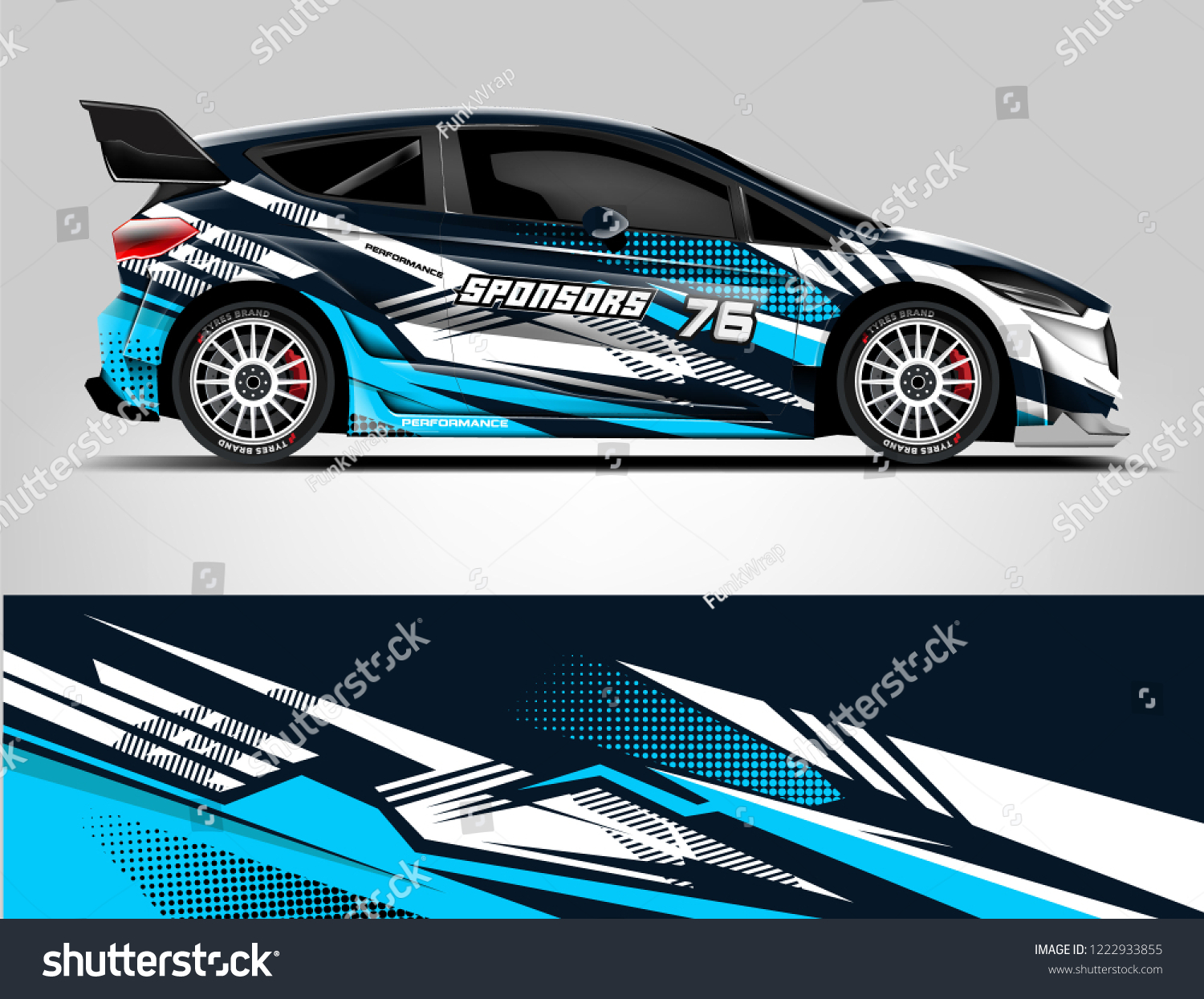 Rally car wrap. abstract strip for Racing hatchback car wrap, sticker, and decal. vector eps 10 format.