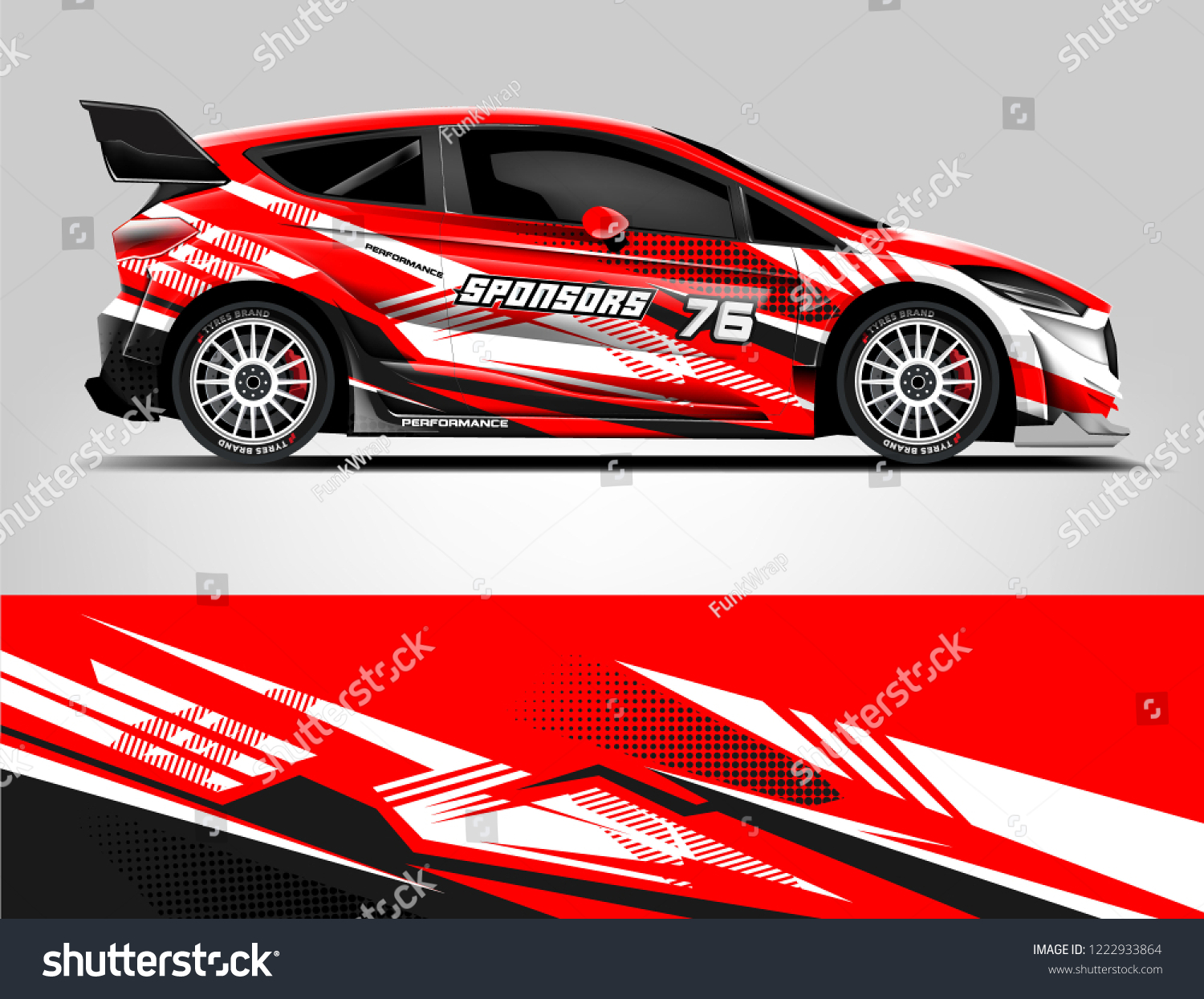Rally car wrap. abstract strip for Racing hatchback car wrap, sticker, and decal. vector eps 10 format.