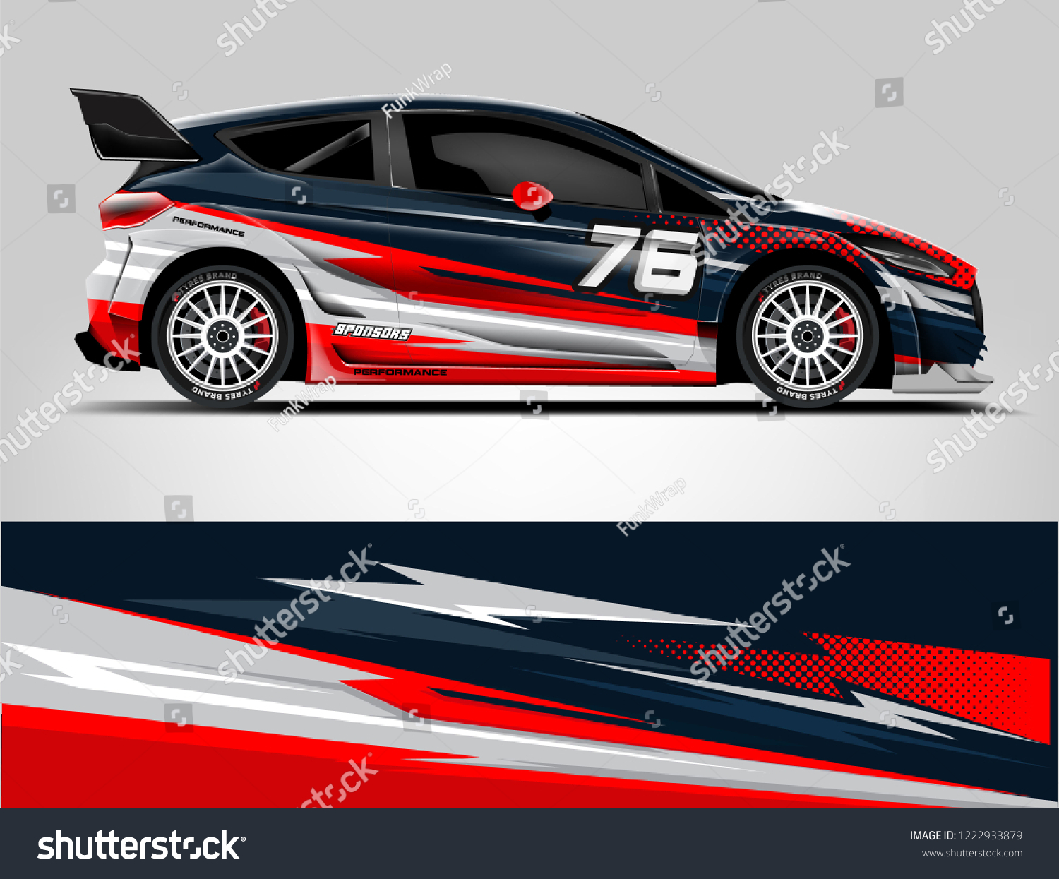 Rally car wrap. abstract strip for Racing hatchback car wrap, sticker, and decal. vector eps 10 format.