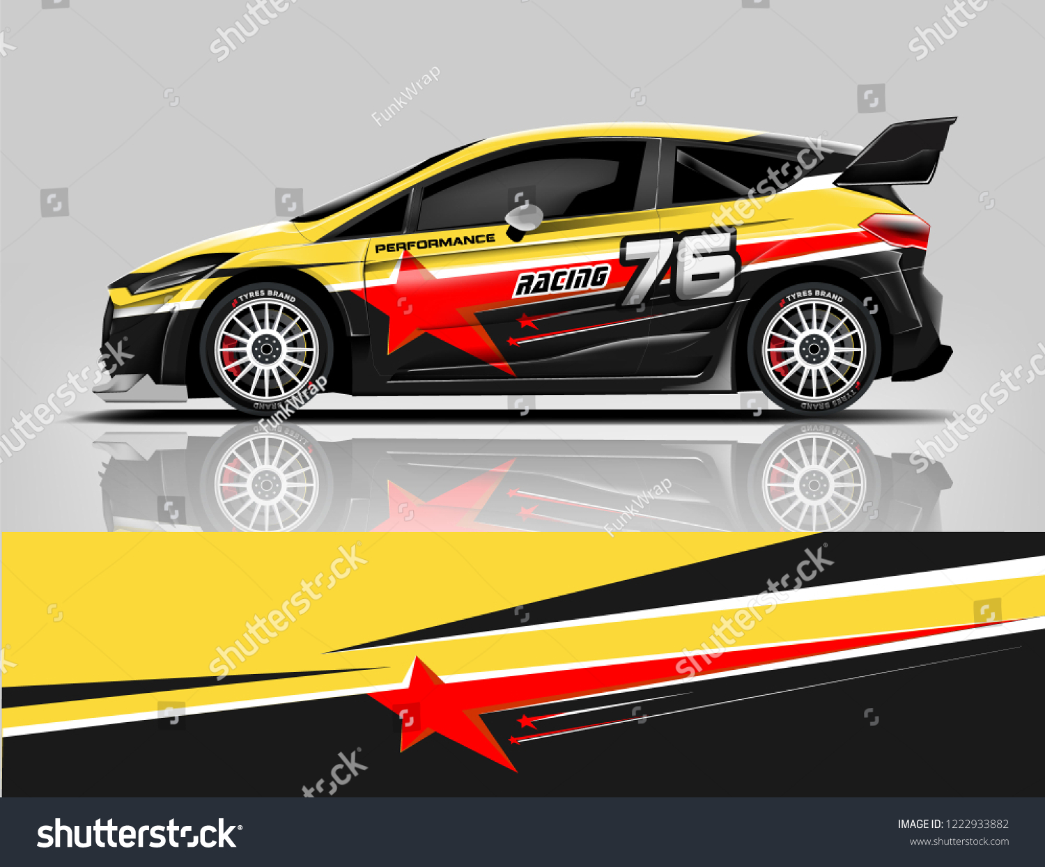 Rally car wrap. abstract strip for Racing hatchback car wrap, sticker, and decal. vector eps 10 format.