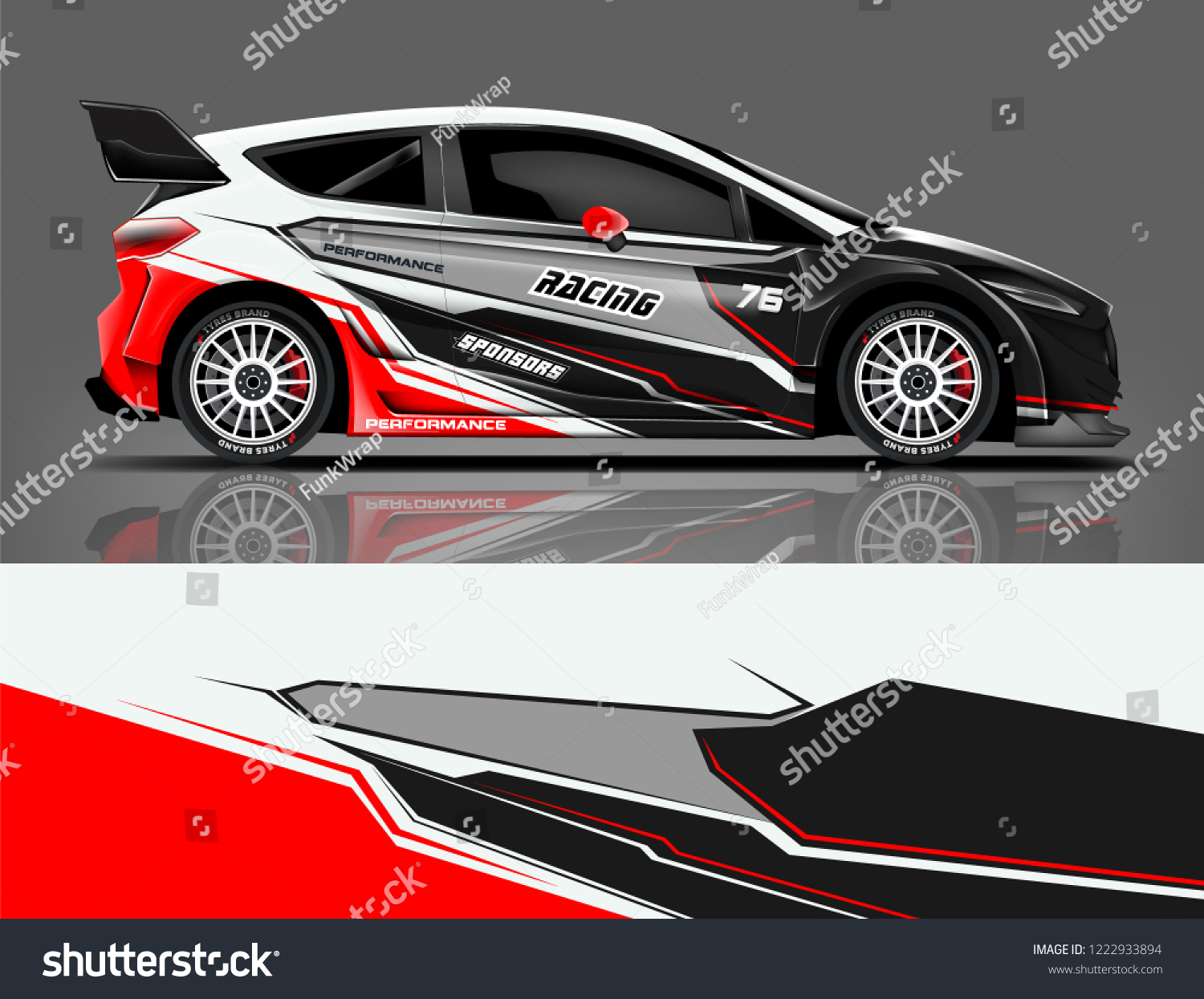 Rally car wrap. abstract strip for Racing hatchback car wrap, sticker, and decal. vector eps 10 format.