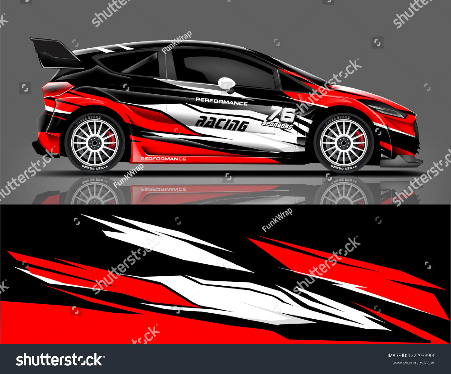 Rally car wrap. abstract strip for Racing hatchback car wrap, sticker, and decal. vector eps 10 format.