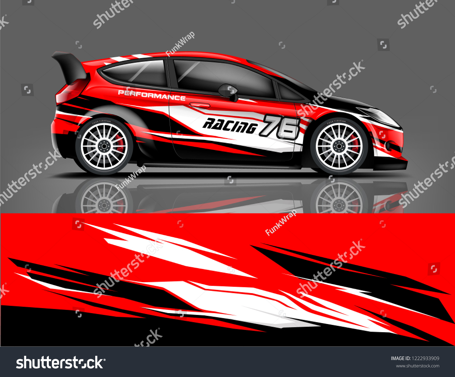 Rally car wrap. abstract strip for Racing hatchback car wrap, sticker, and decal. vector eps 10 format.