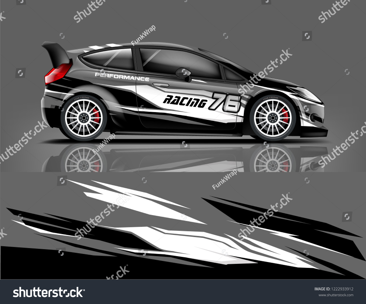 Rally car wrap. abstract strip for Racing hatchback car wrap, sticker, and decal. vector eps 10 format.
