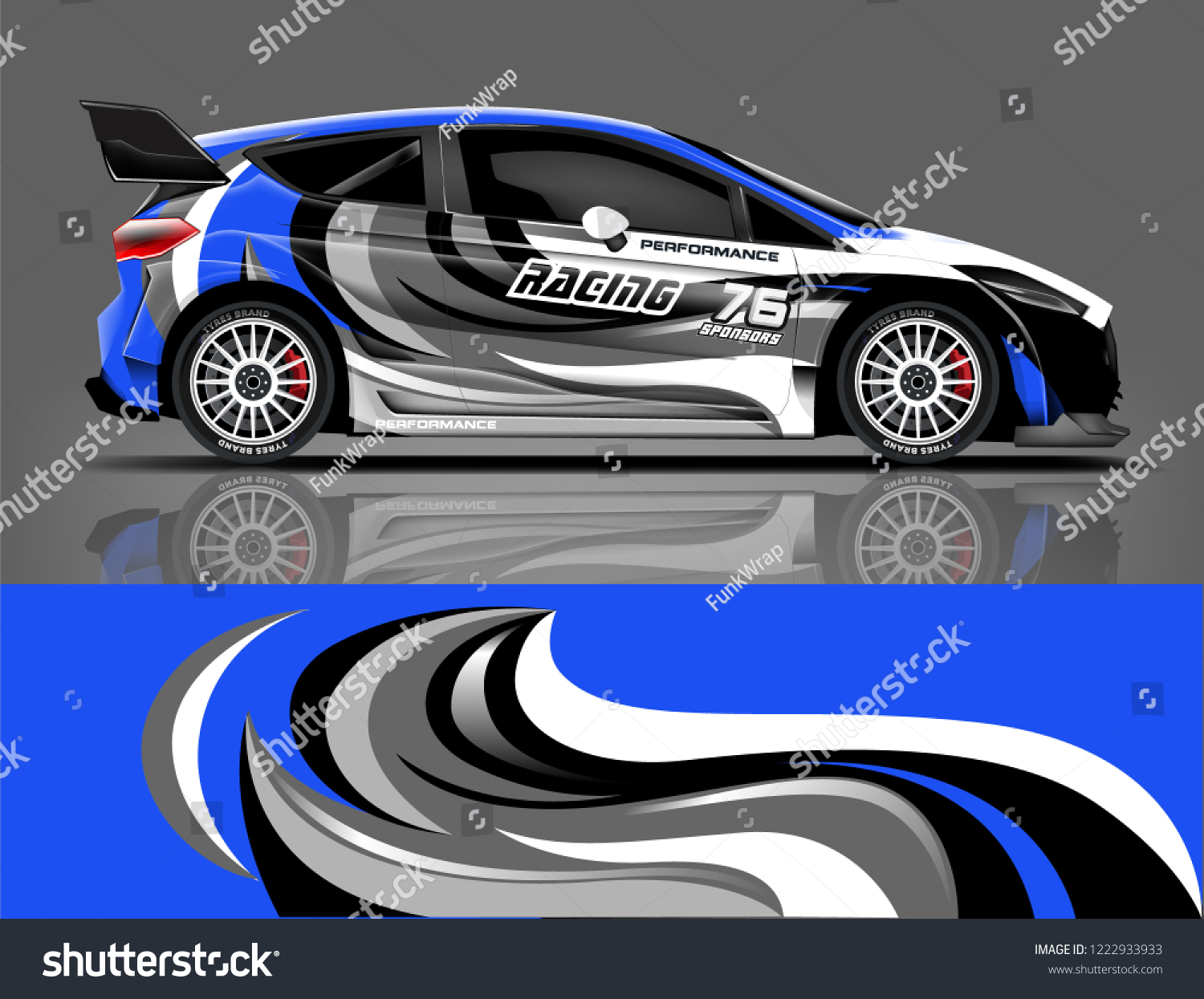 Rally car wrap. abstract strip for Racing hatchback car wrap, sticker, and decal. vector eps 10 format.