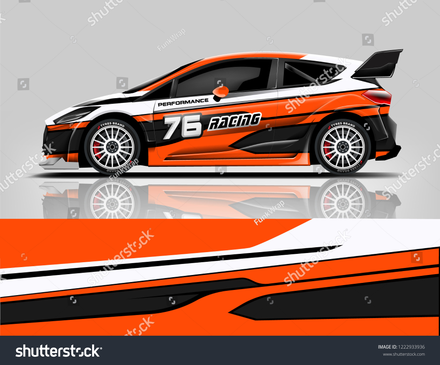 Rally car wrap. abstract strip for Racing hatchback car wrap, sticker, and decal. vector eps 10 format.