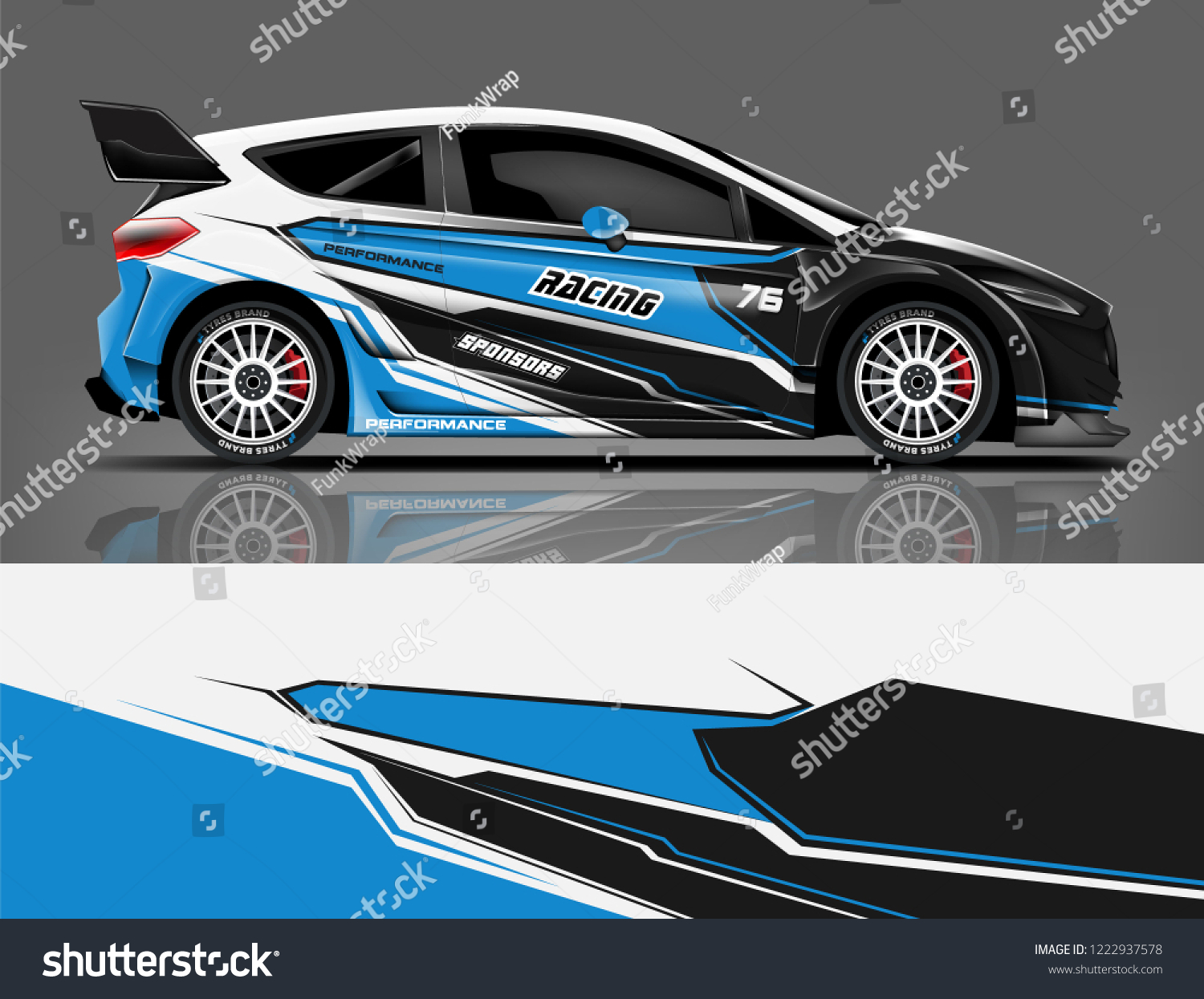 Rally car wrap livery design. eps format.