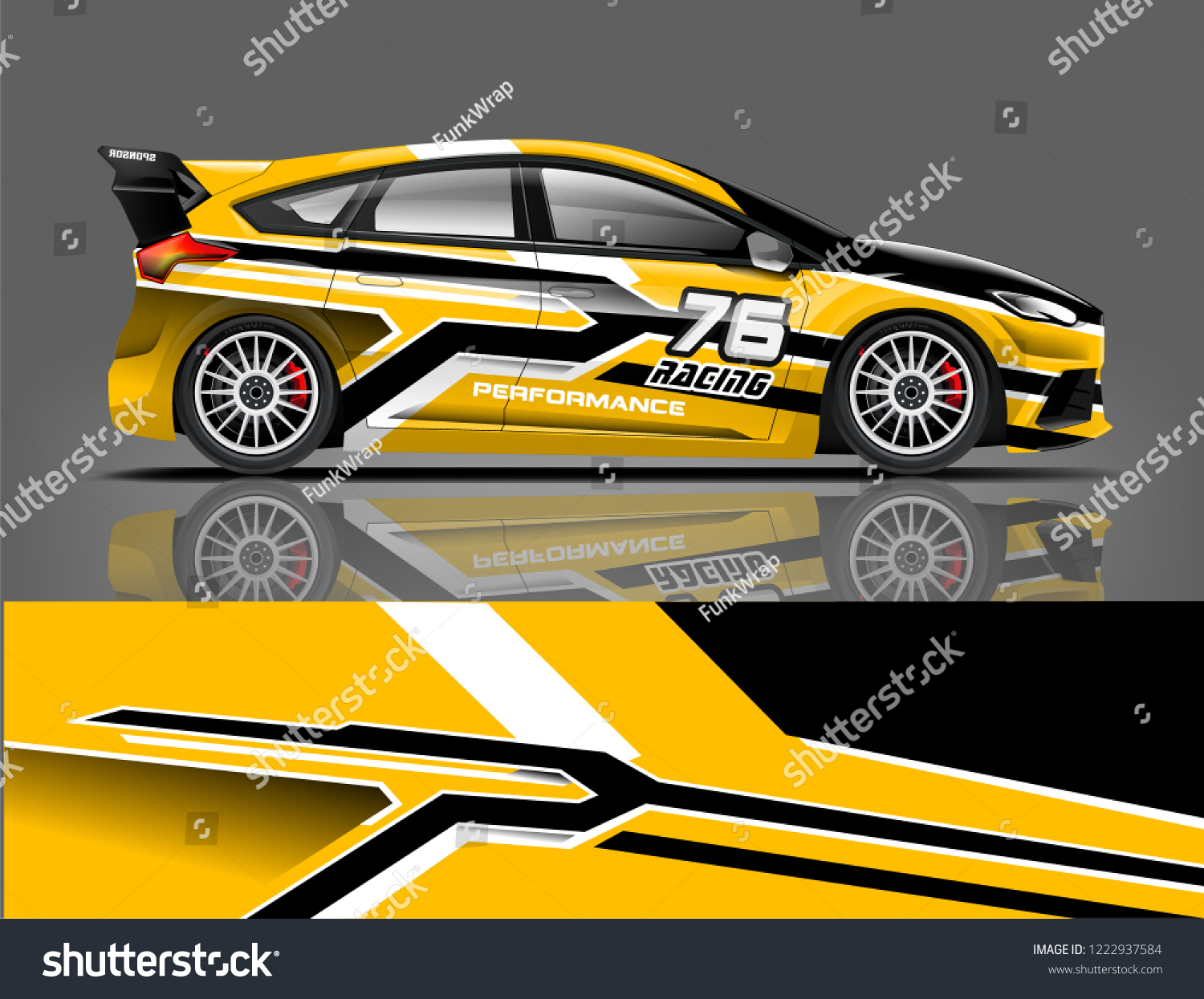 Rally car wrap livery design. eps format.