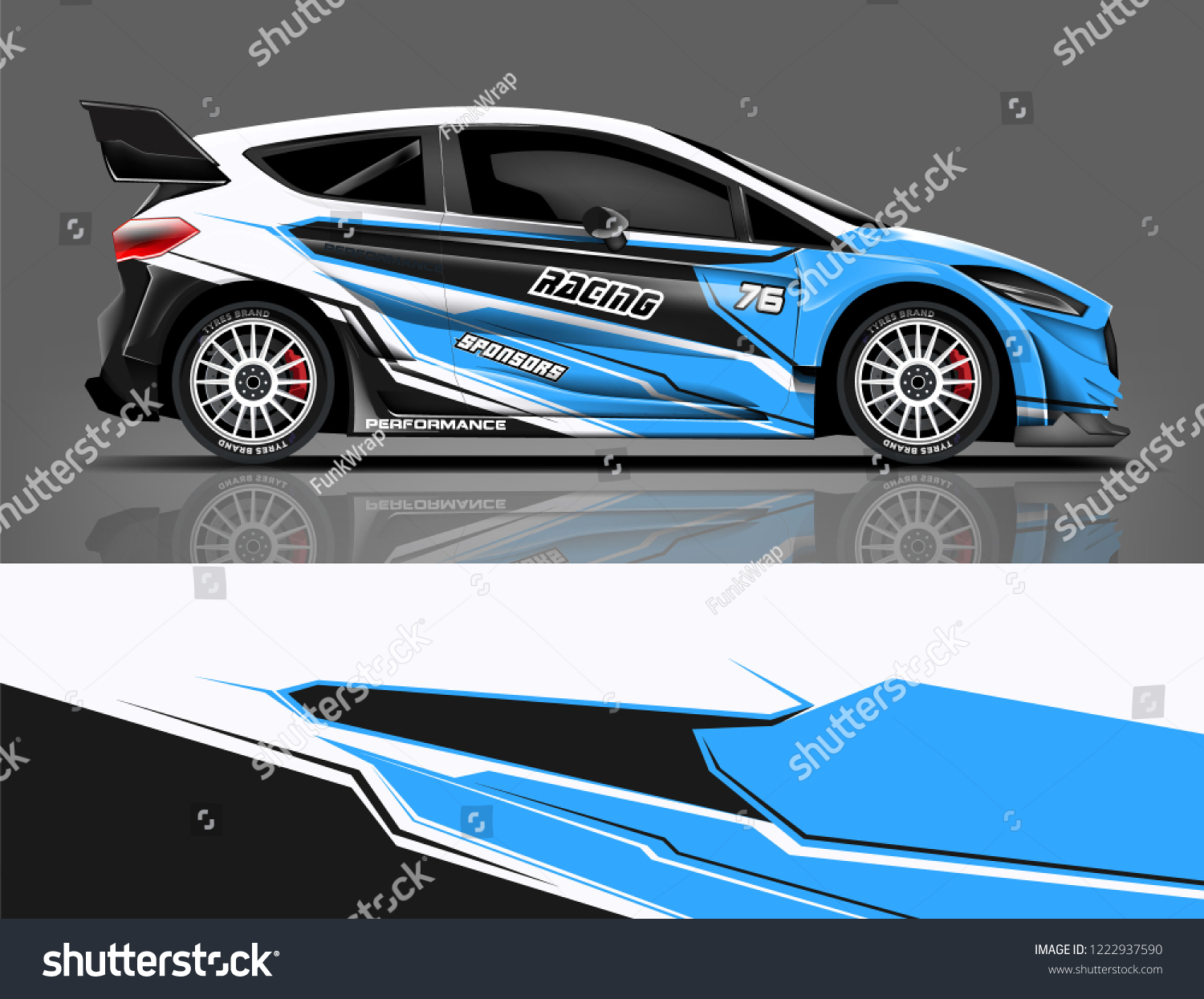 Rally car wrap livery design. eps format.