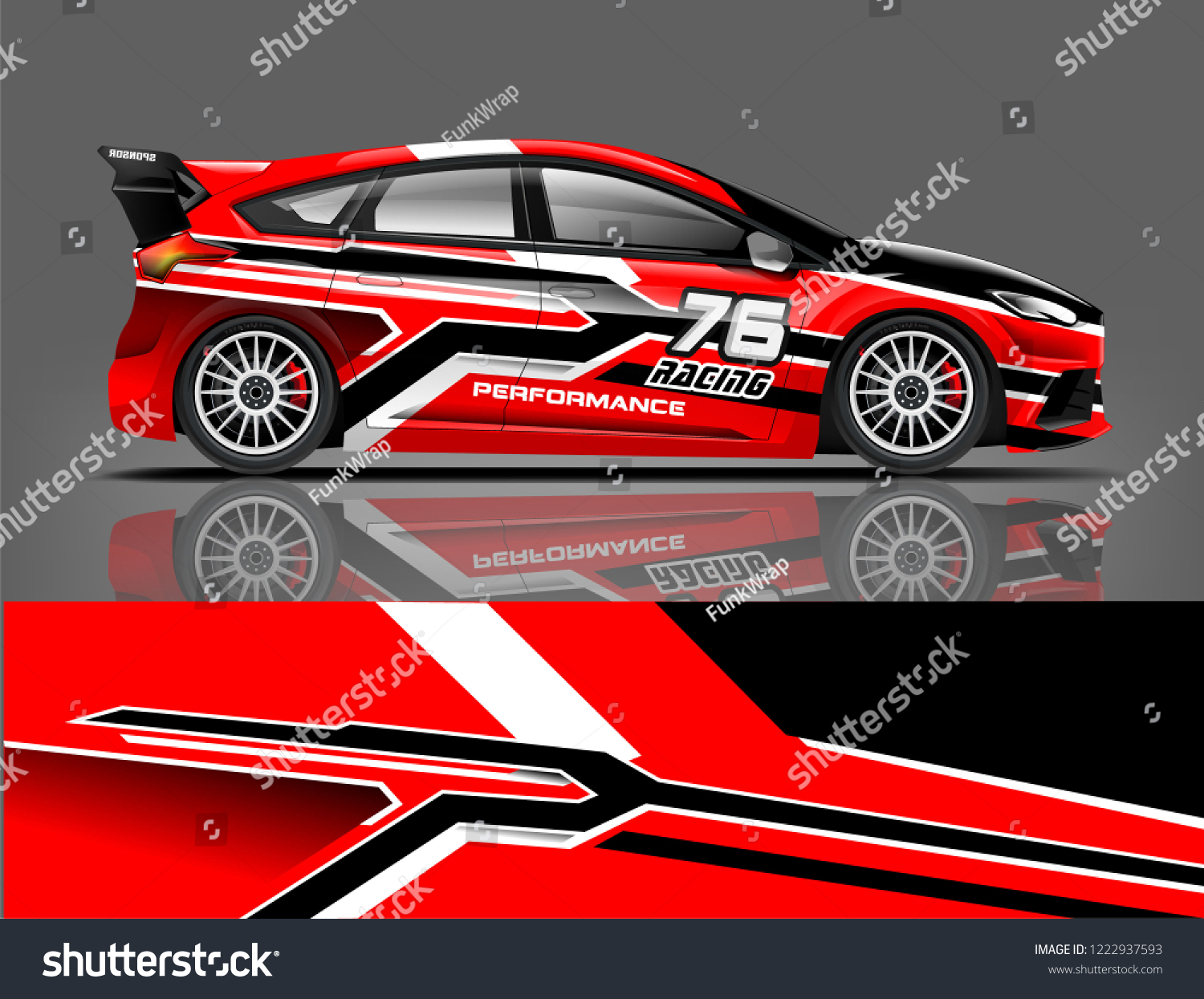 Rally car wrap livery design. eps format.