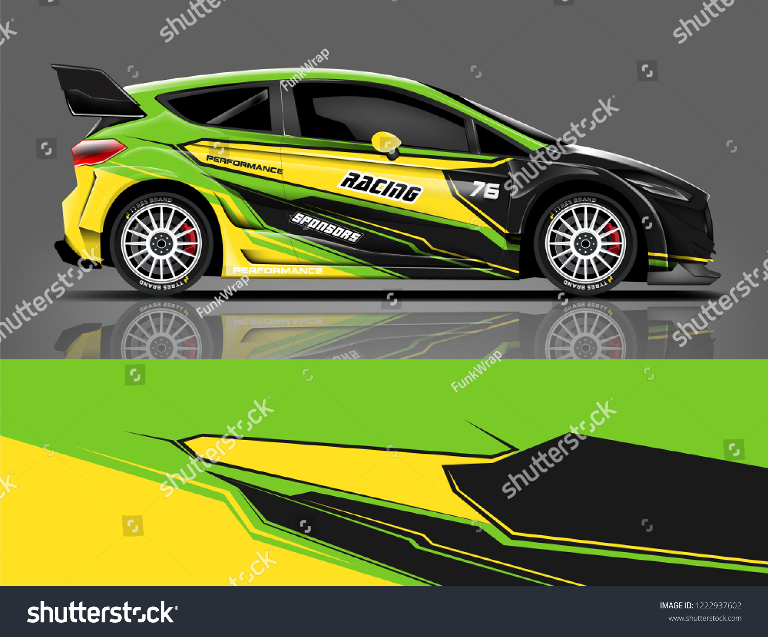 Rally car wrap livery design. eps format.