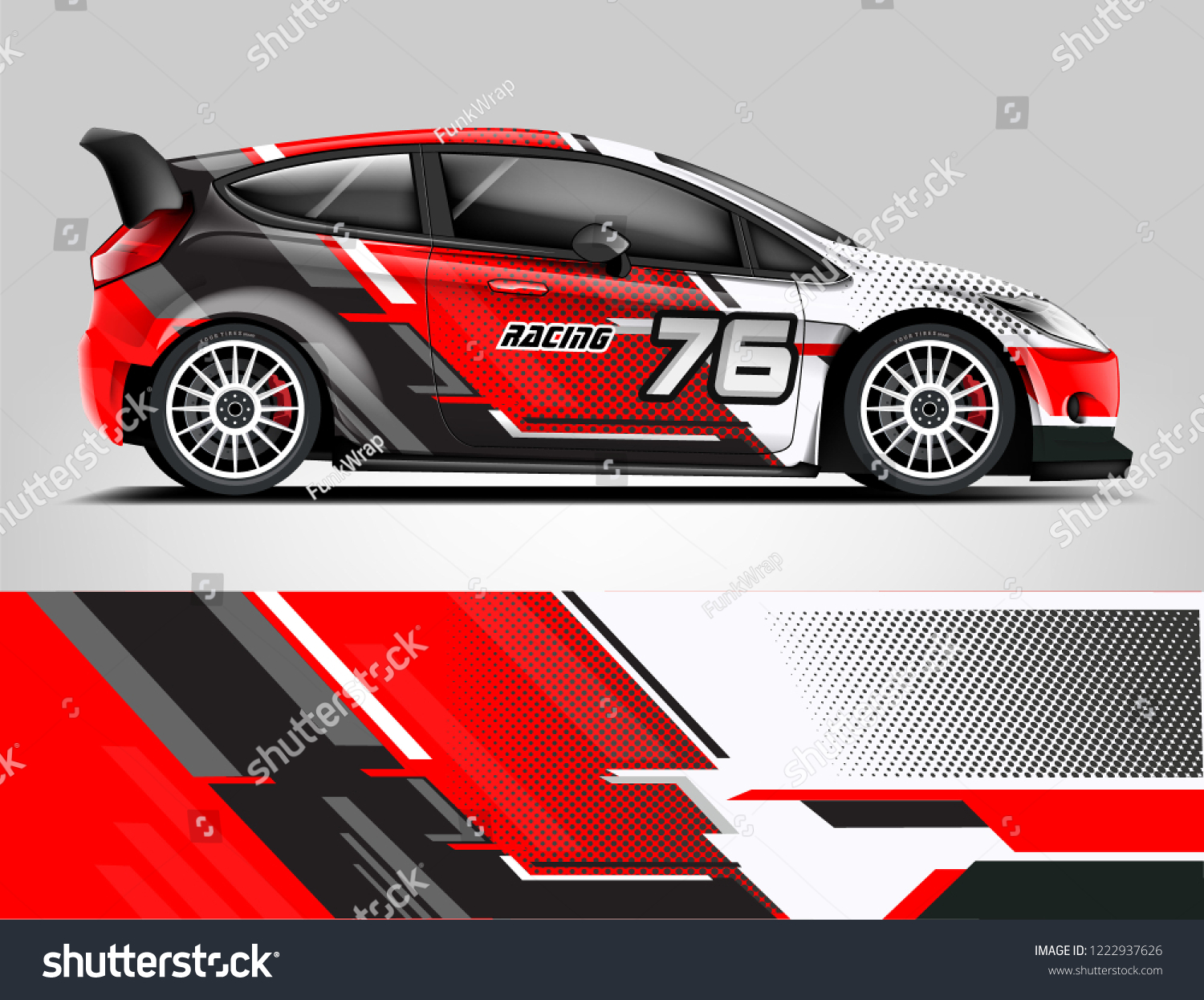 Rally car wrap livery design. eps format.