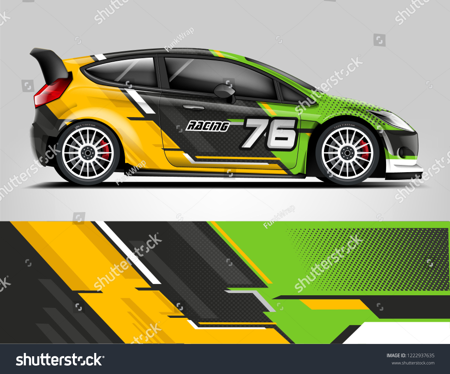 Rally car wrap livery design. eps format.