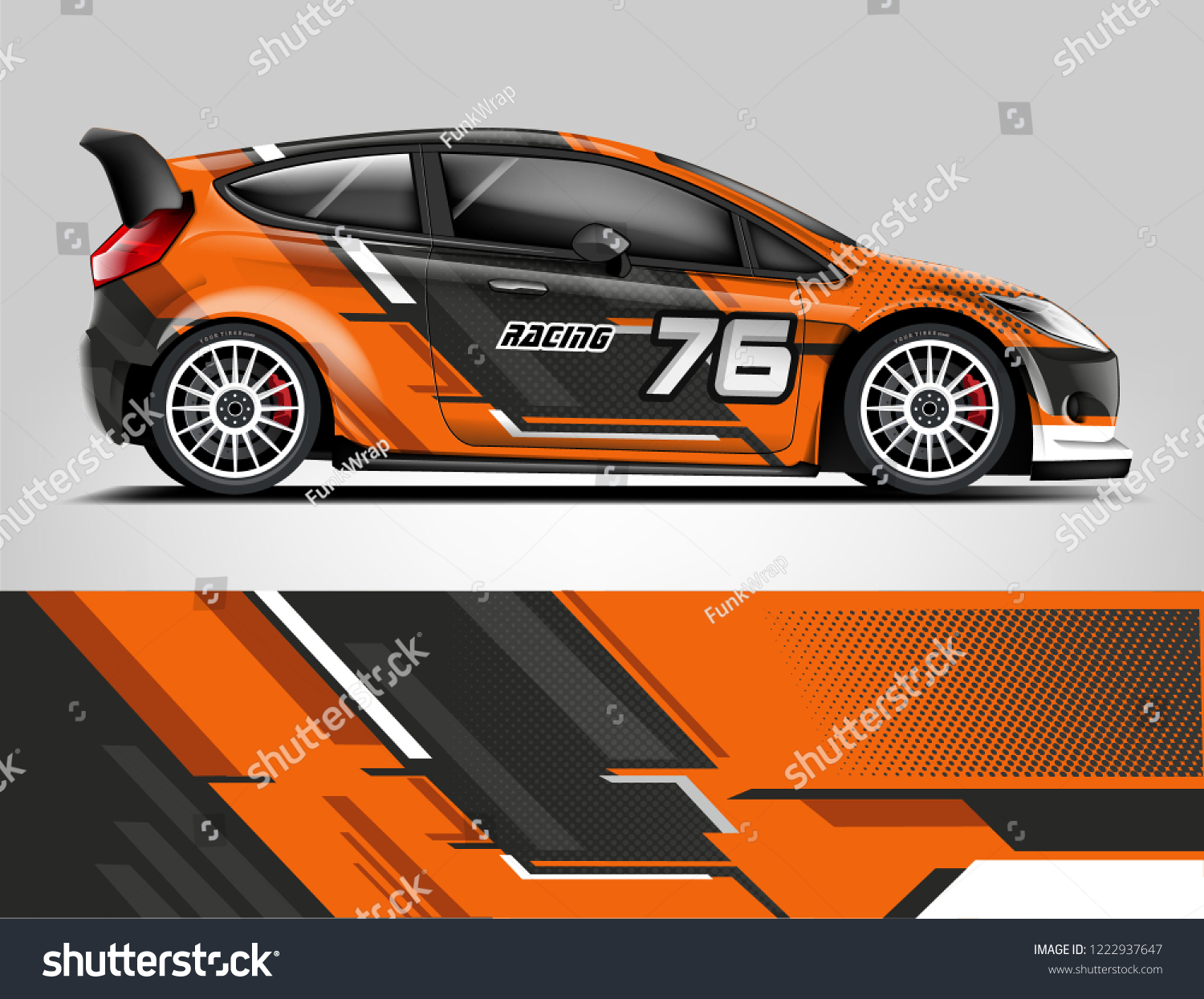 Rally car wrap livery design. eps format.