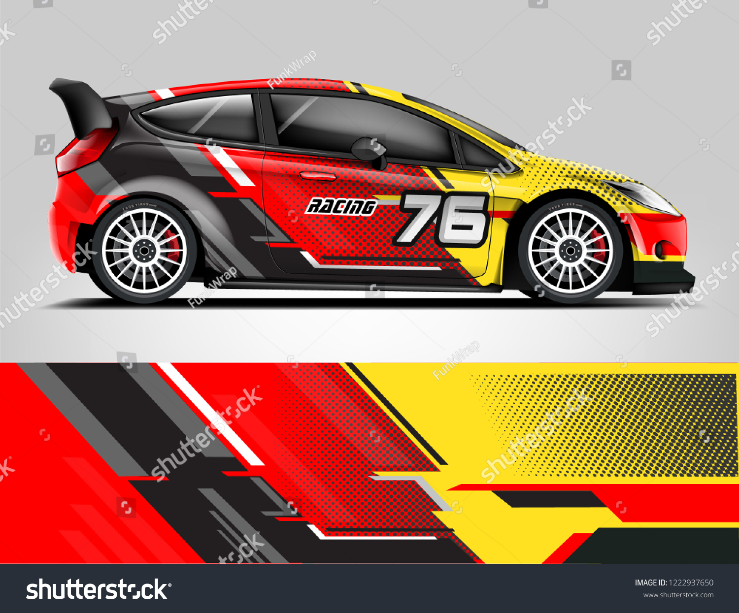 Rally car wrap livery design. eps format.
