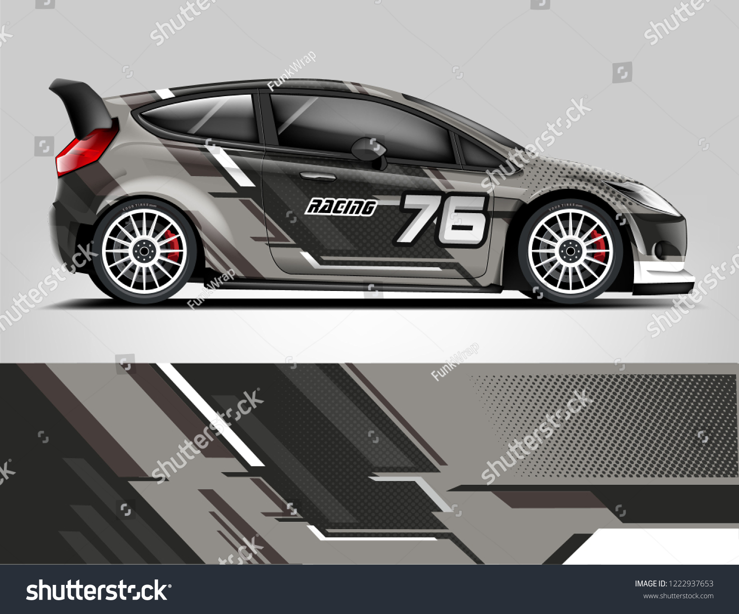 Rally car wrap livery design. eps format.
