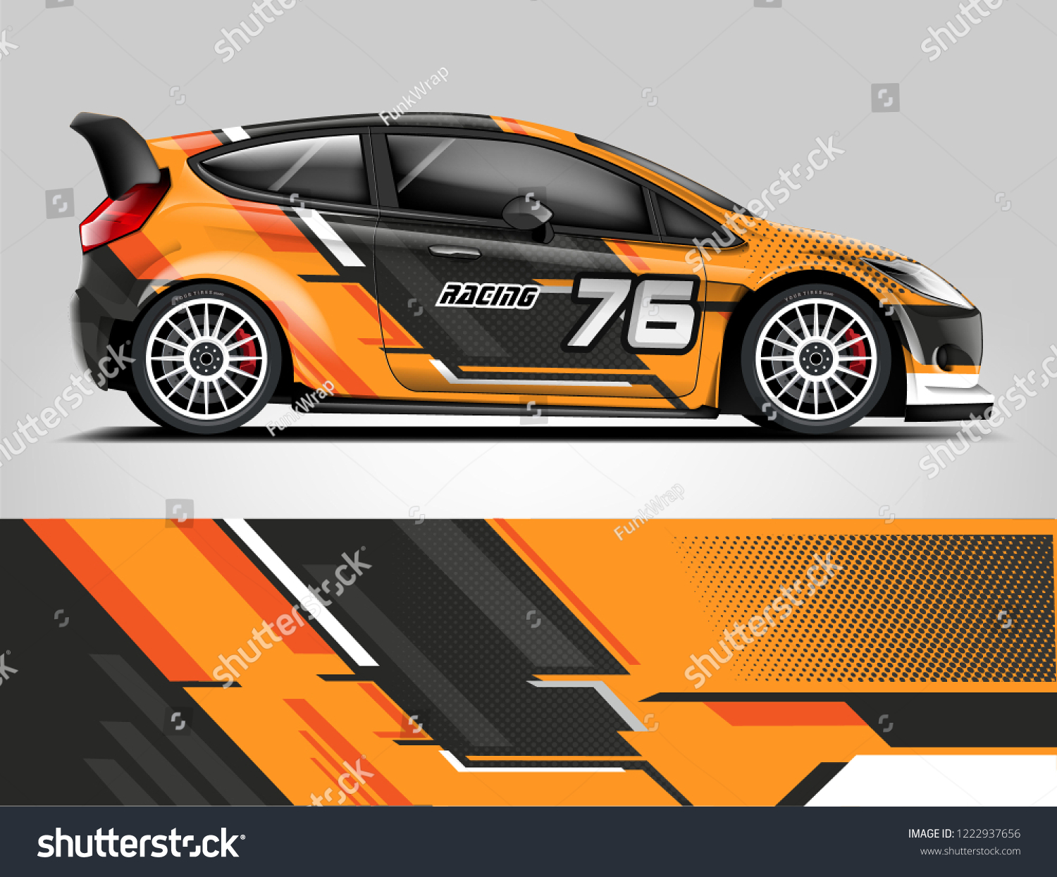 Rally car wrap livery design. eps format.