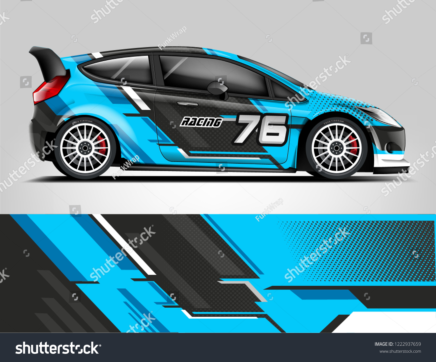 Rally car wrap livery design. eps format.