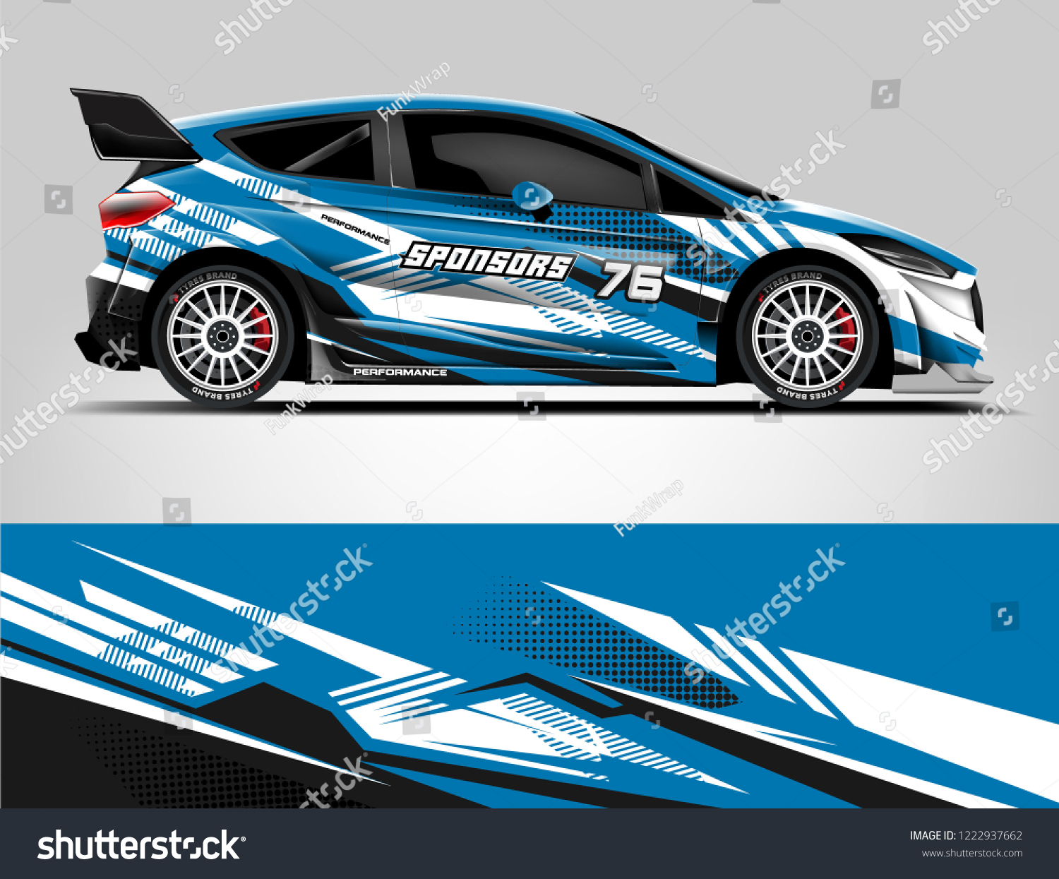 Rally car wrap livery design. eps format.