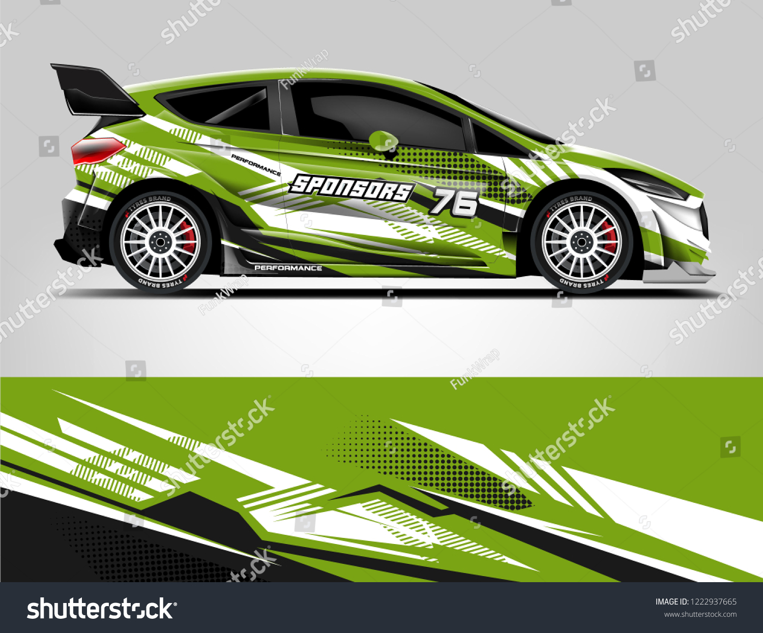 Rally car wrap livery design. eps format.