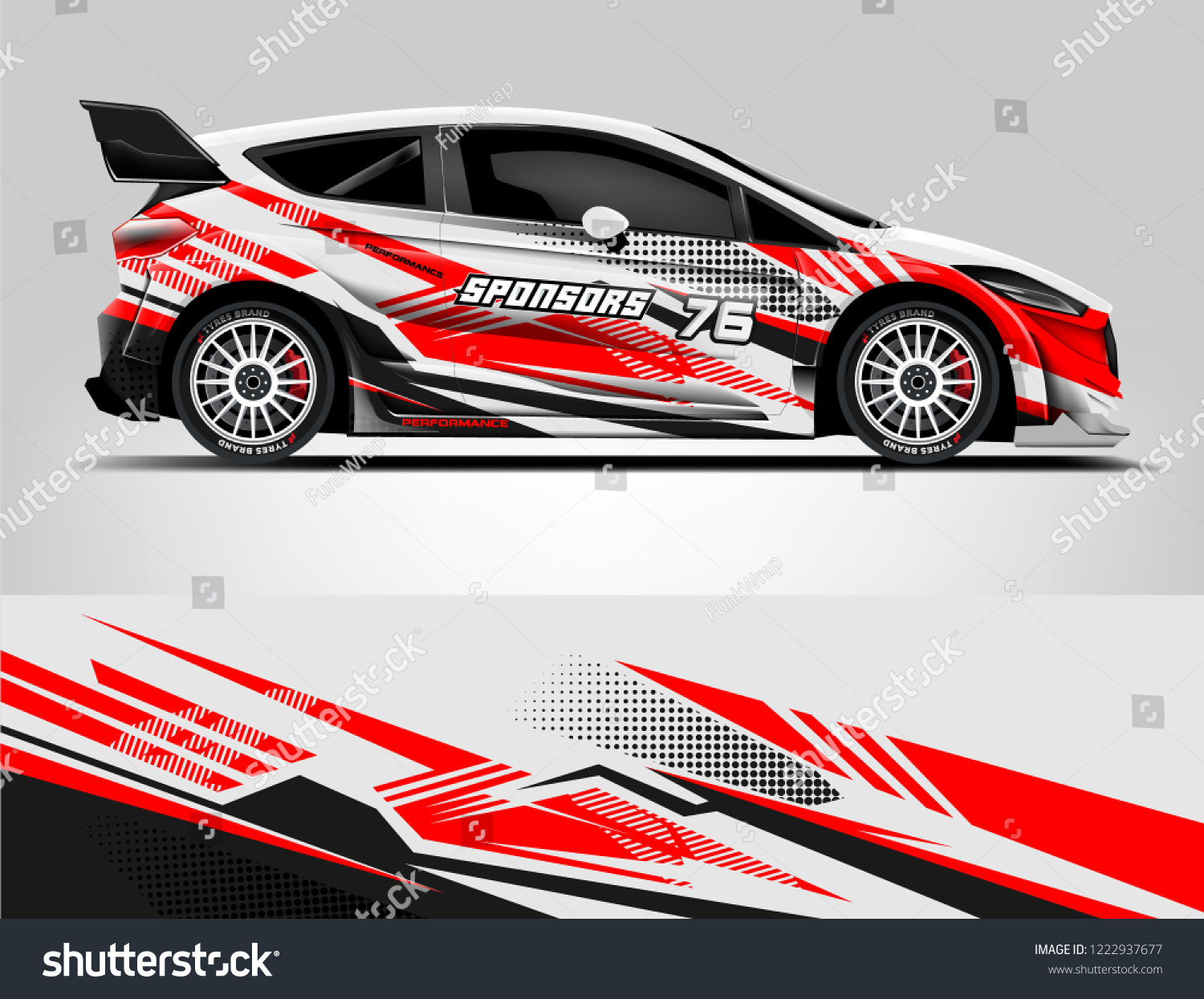 Rally car wrap livery design. eps format.