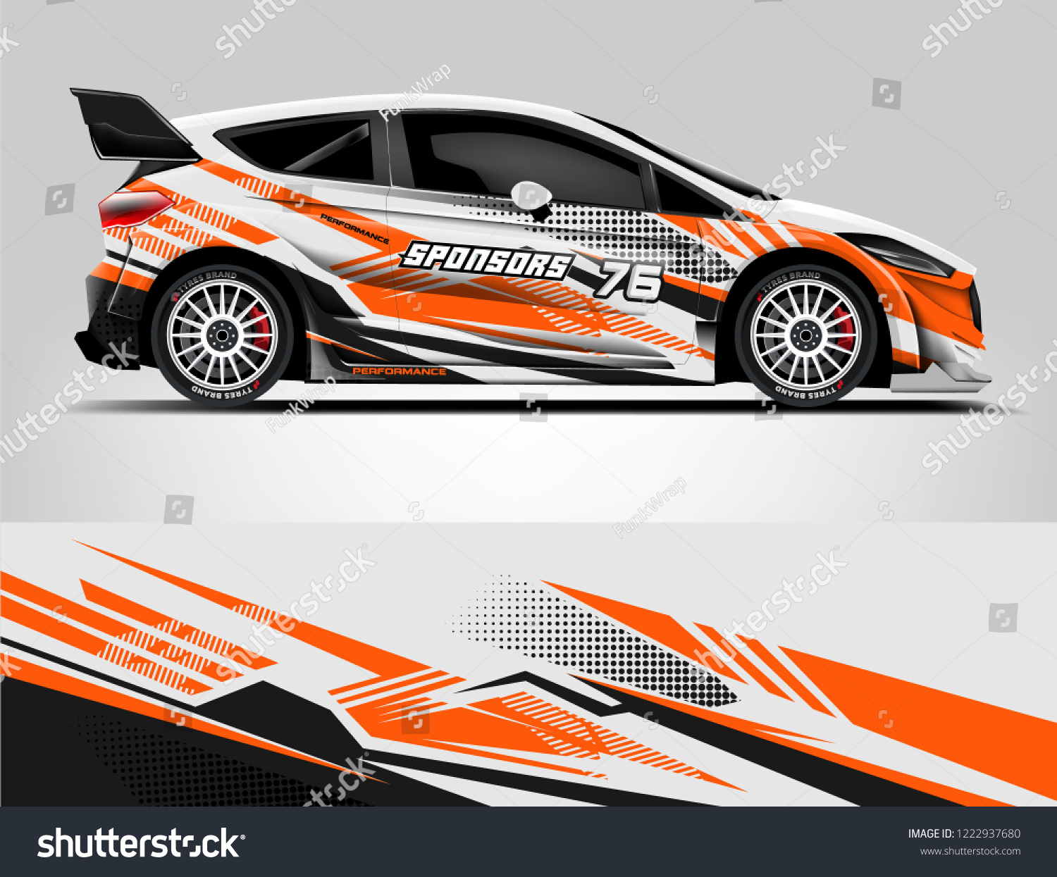 Rally car wrap livery design. eps format.