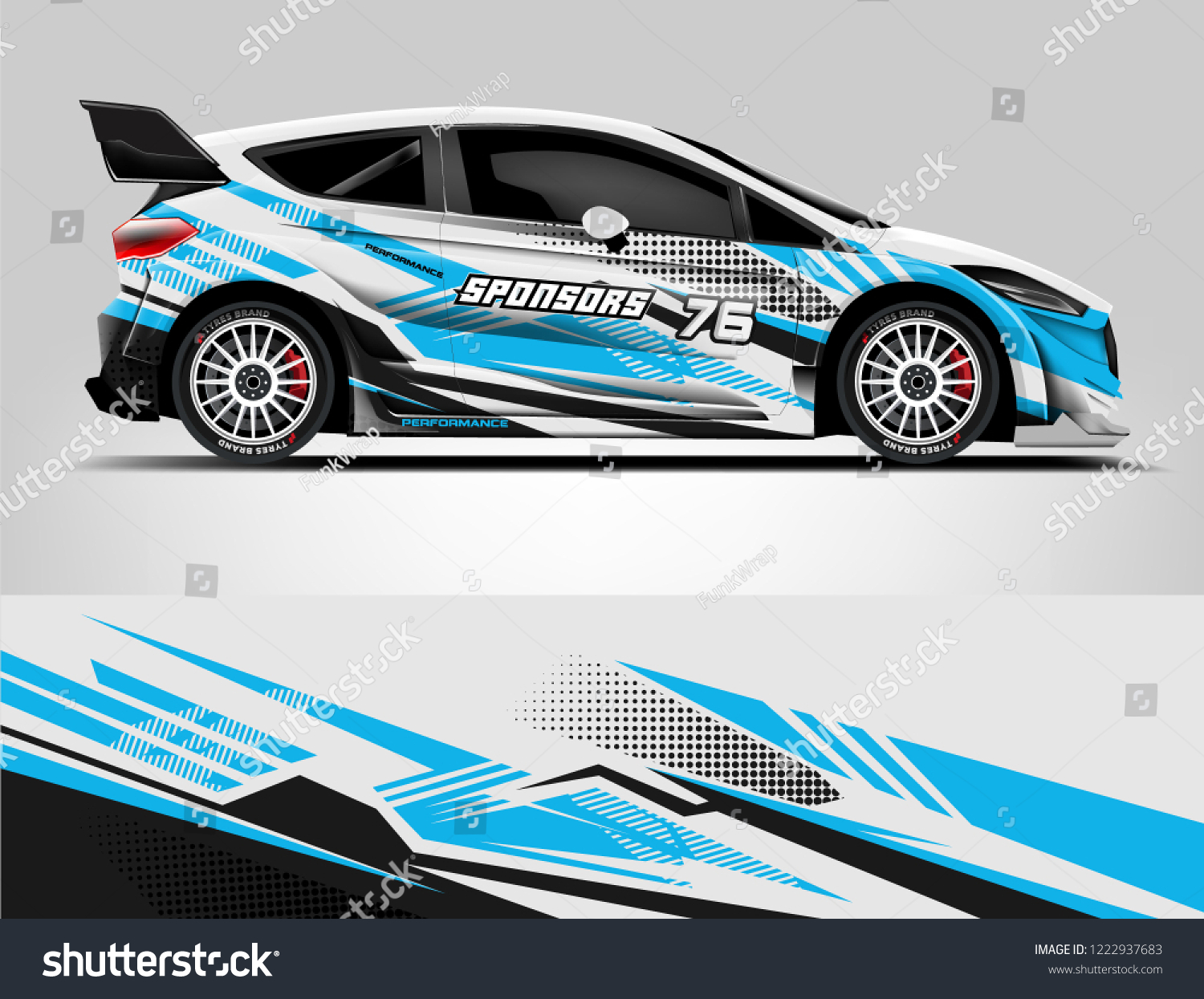 Rally car wrap livery design. eps format.