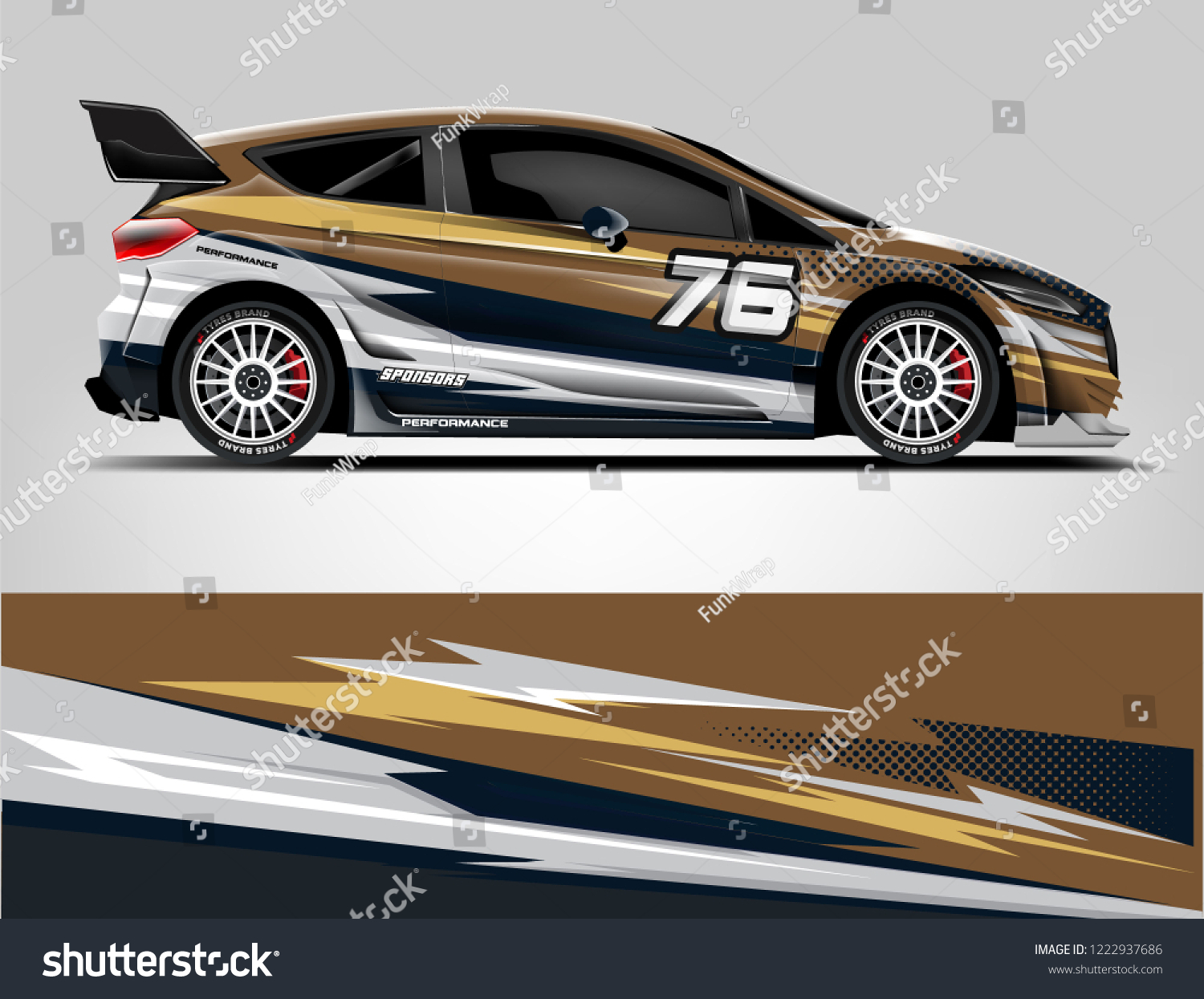 Rally car wrap livery design. eps format.